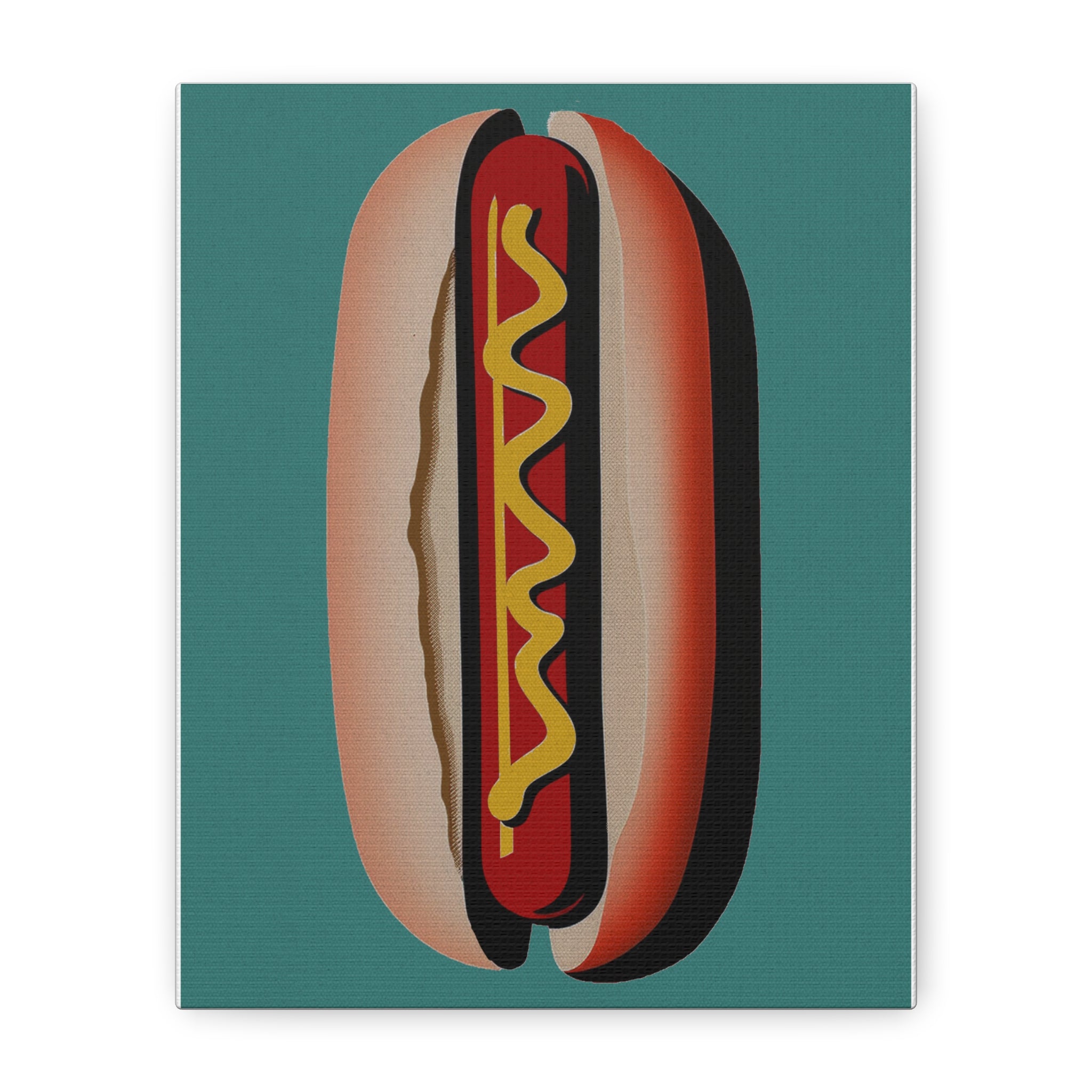Comfort Food Pop Art Print - Hot Dog - Matte Canvas, Stretched, 1.25"