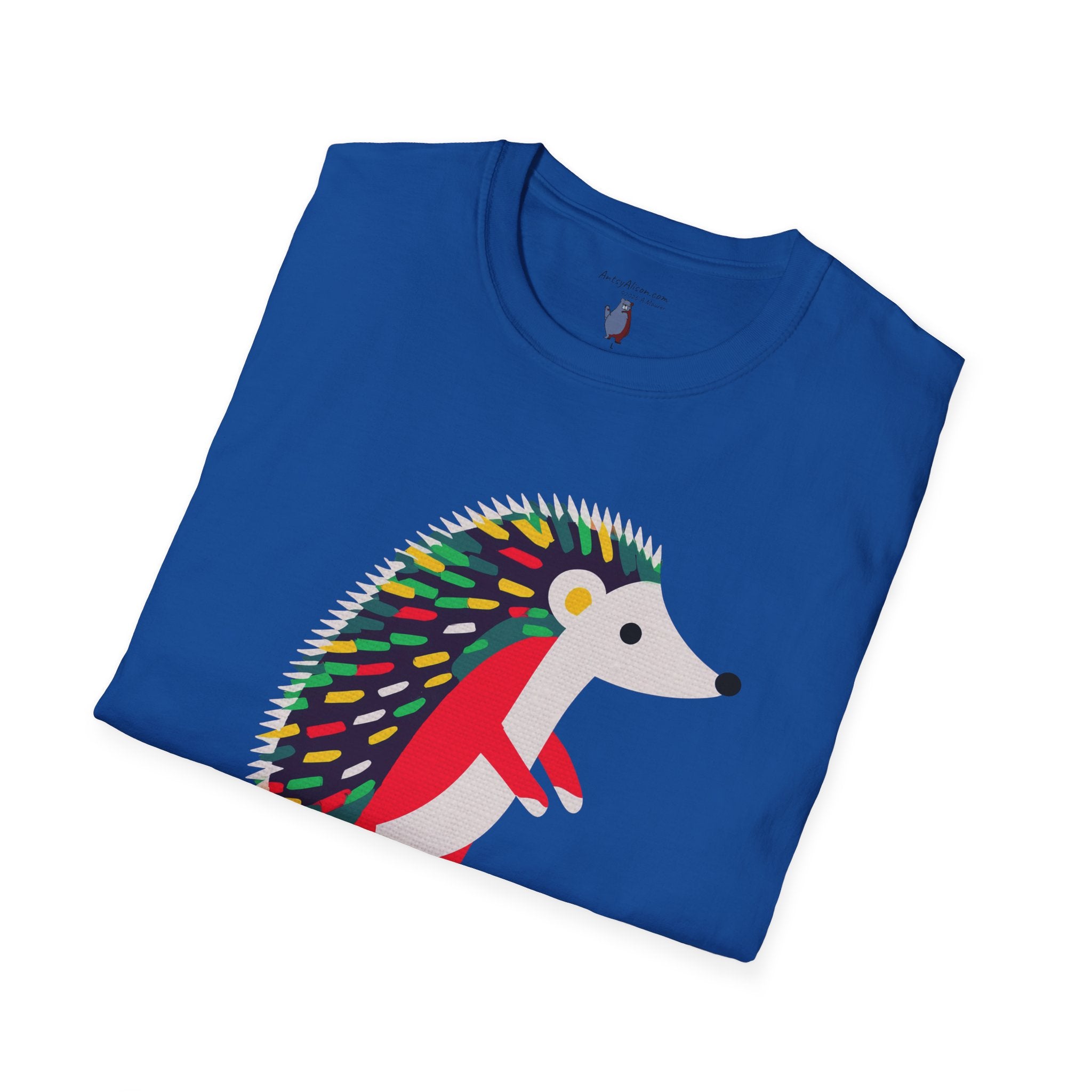 Midwest Modern Pop Icon Cutest Little Hedgehog - 100% Cotton Graphic Tee - animal lovers, cute, hedgehog, red