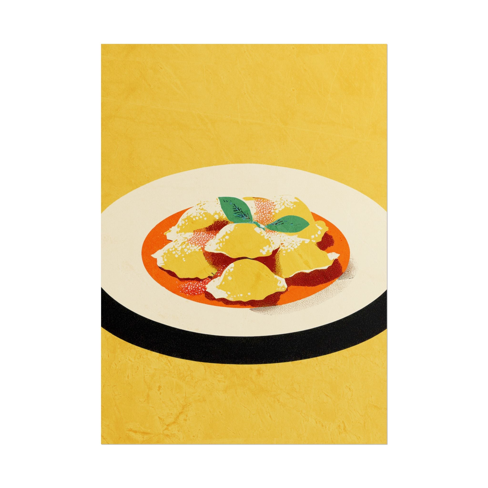 Comfort Food Pop Art Print-Ravioli Pasta Rolled Poster
