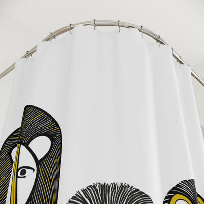 MOD MCM Inspired Lion Lions Graphic Art Shower Curtain