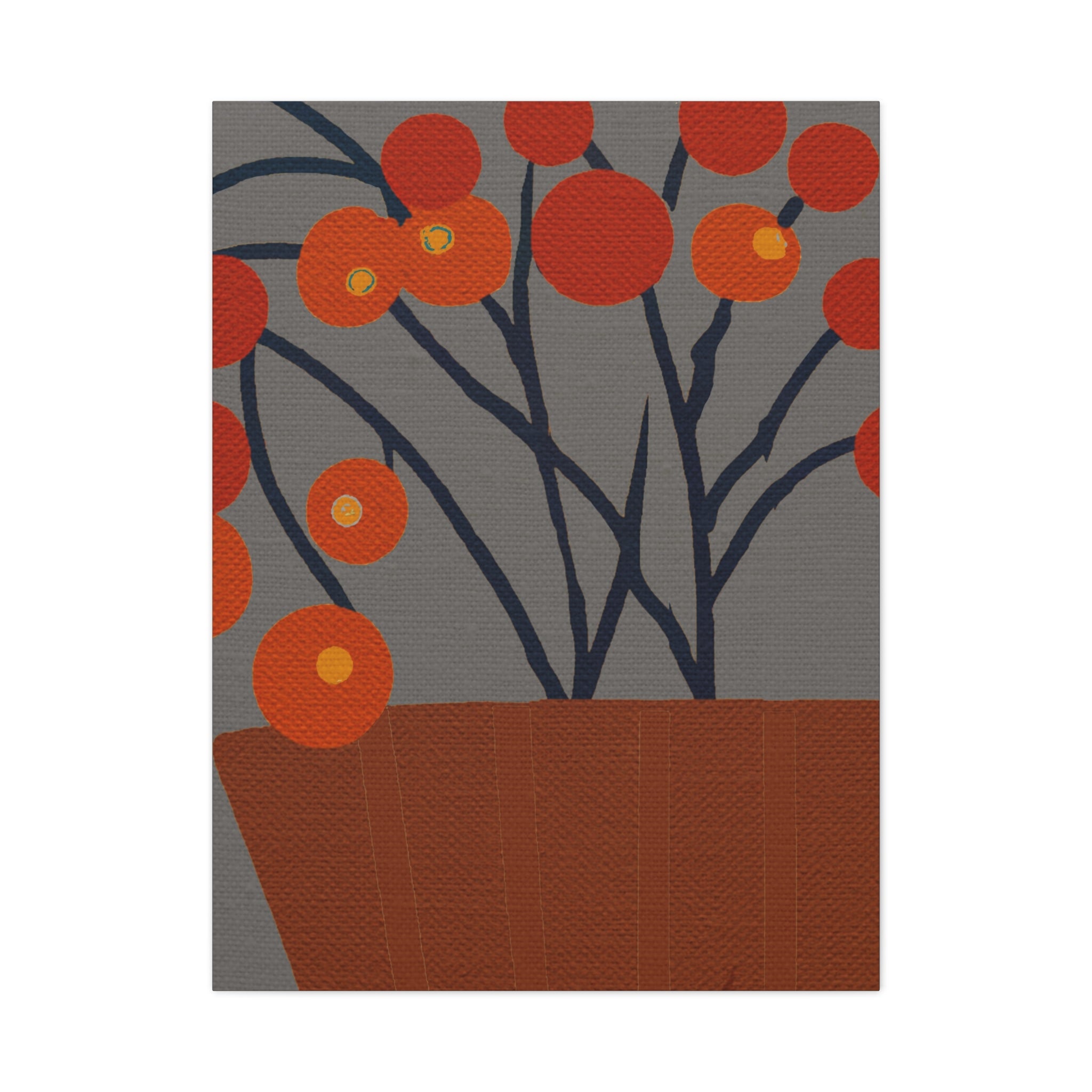 Midwest Modern Abstract Berries In Place Print - Matte Canvas, Stretched, 1.25" -  home decor, wall art, nature, berries, spring