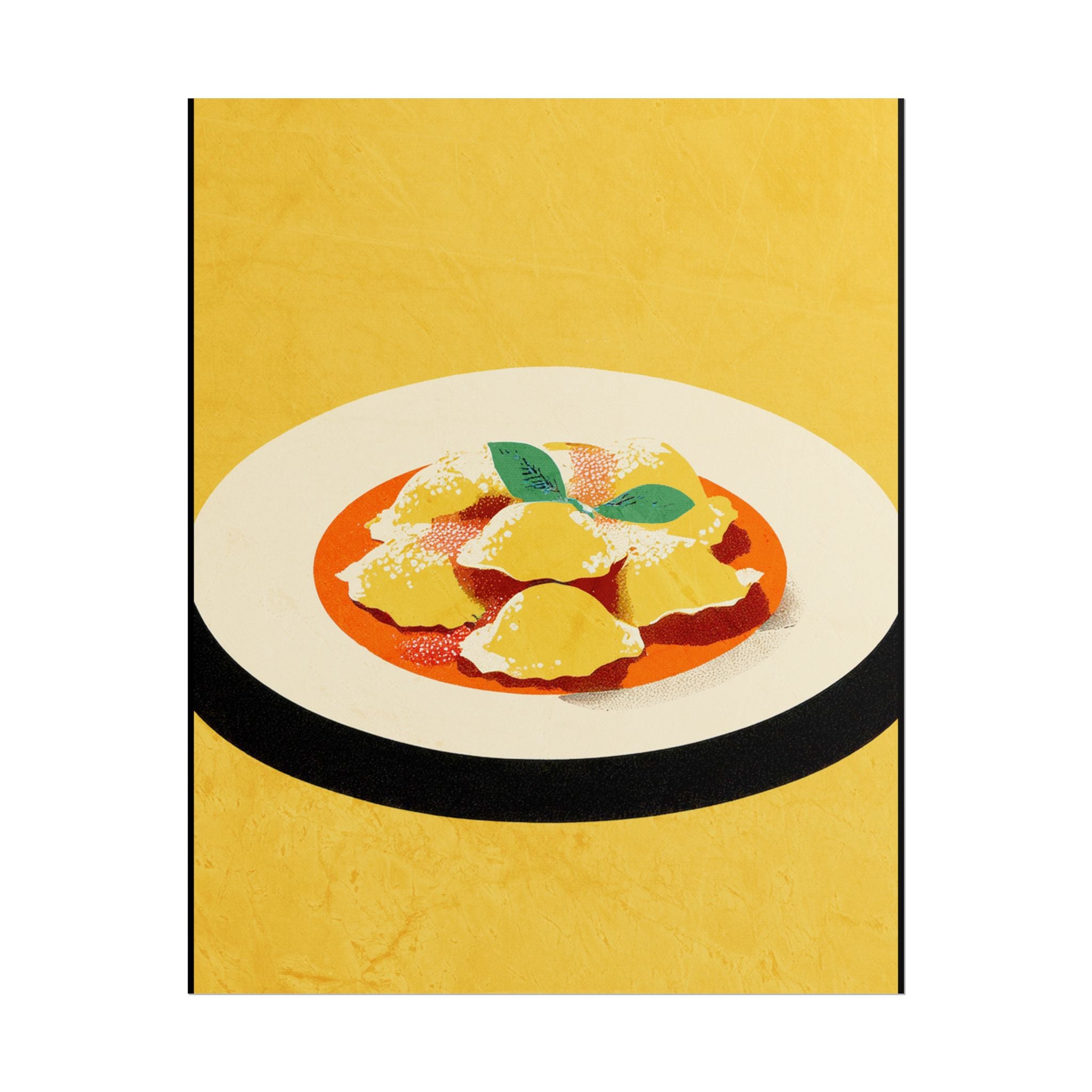 Comfort Food Pop Art Print-Ravioli Pasta Rolled Poster