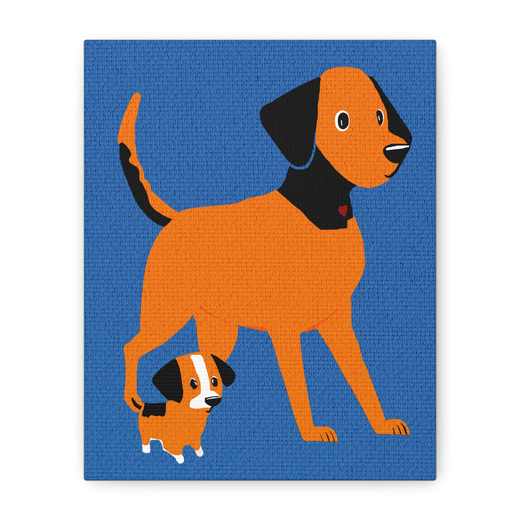 Midwest Modern Puppy and Dog Mama Art Print - Matte Canvas, Stretched, 1.25"