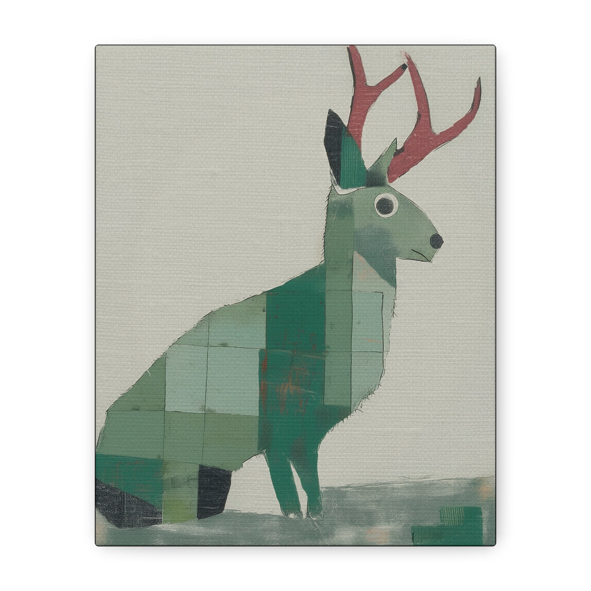 Modern Abstract Classic Midwest Jackalope  - Matte Canvas, Stretched, 1.25"