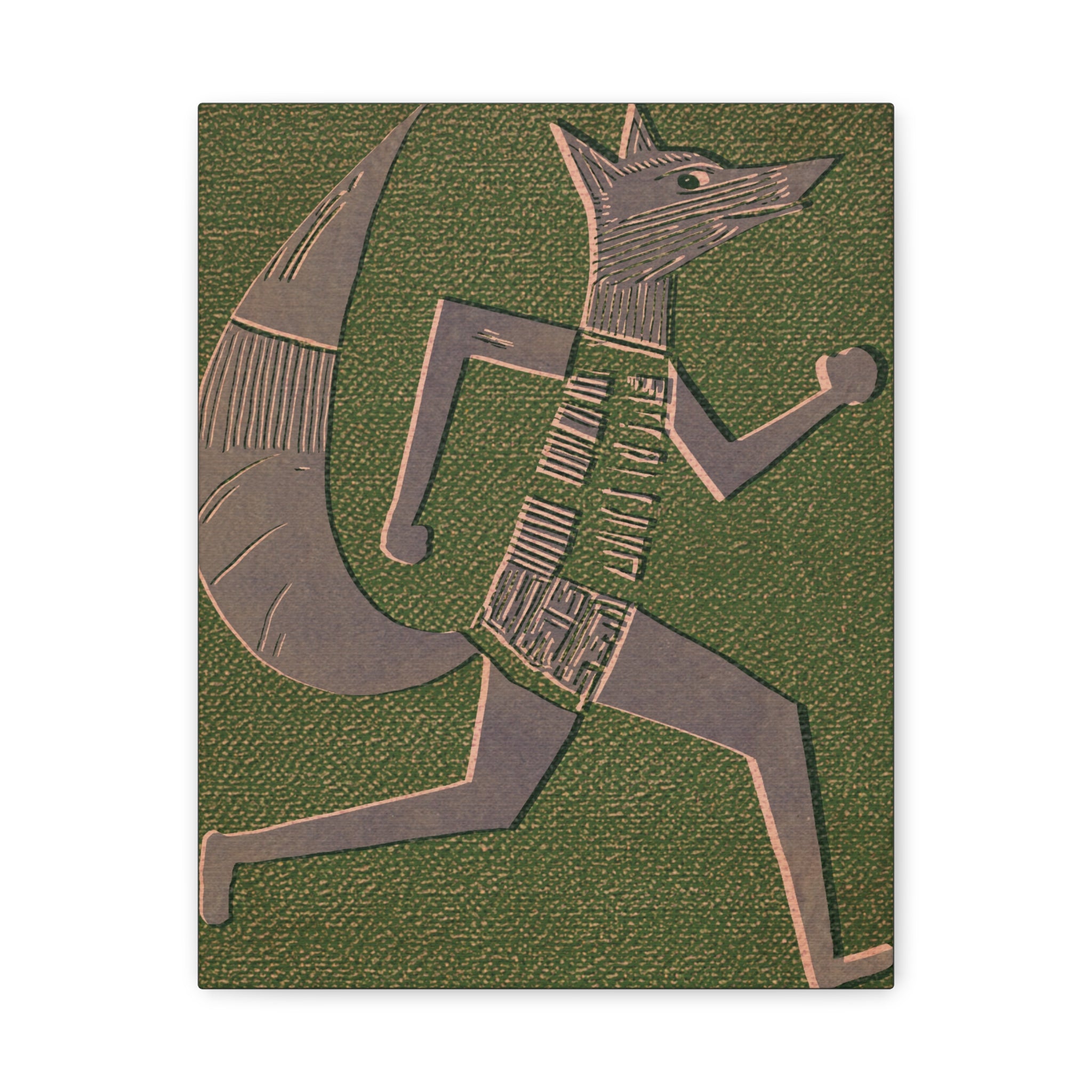 Midwest Modern Running Fox Print - Matte Canvas, Stretched, 1.25"