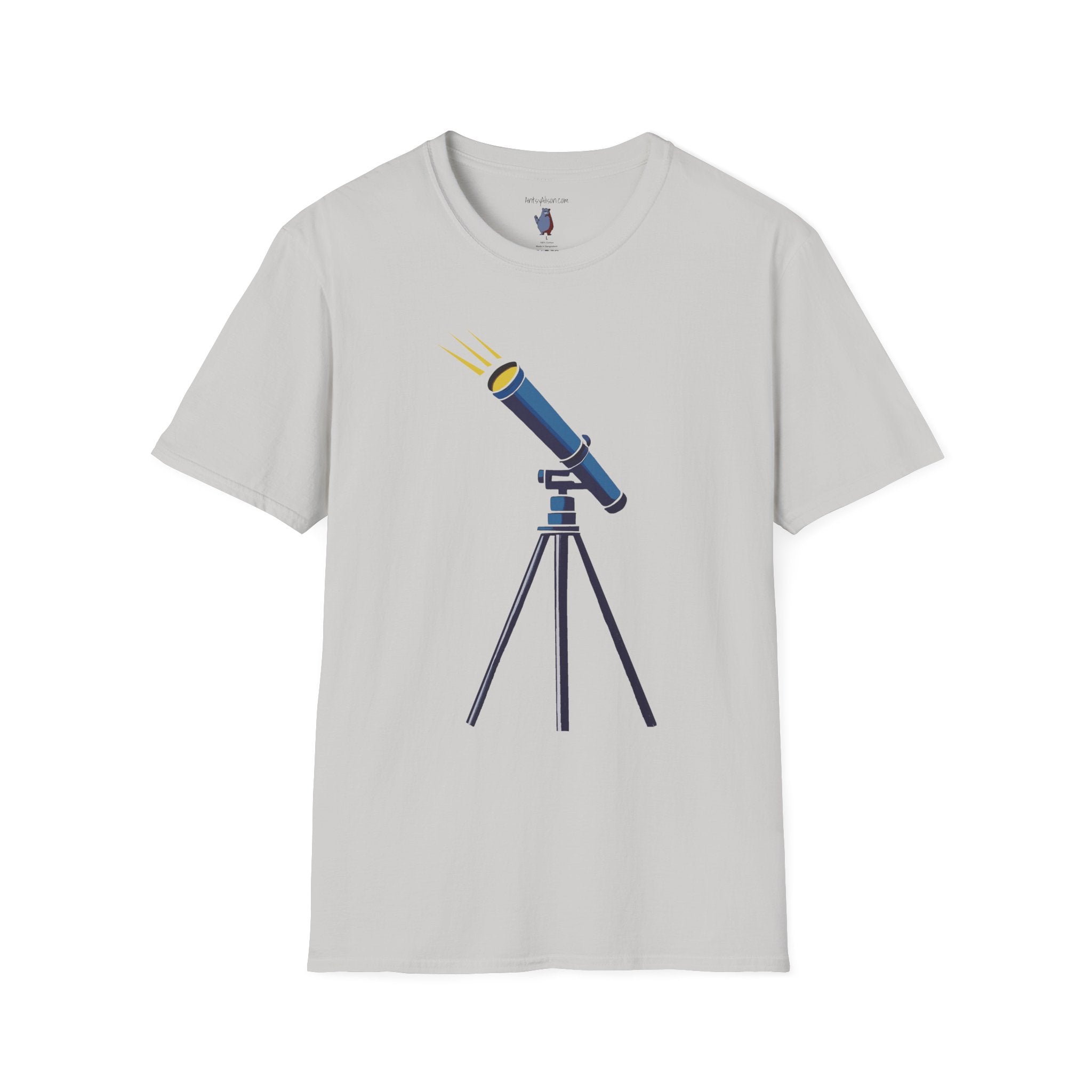 Midwest Modern Telescope Pop Art Graphic Art Tee - 100% Cotton T-Shirt