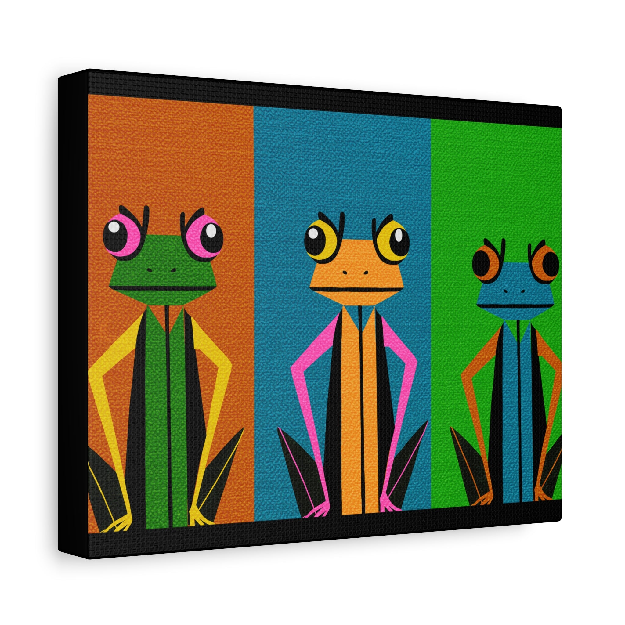 Stern Frog Trio Pop Art - Matte Canvas, Stretched, 1.25"