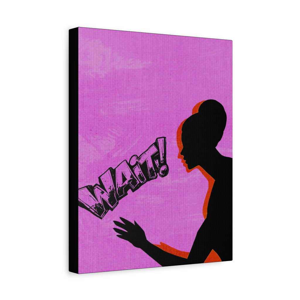 Midwest Modern Icon Pop Art WAIT Print - Matte Canvas, Stretched, 1.25" - wall decor, fun art,  bold, woman, women