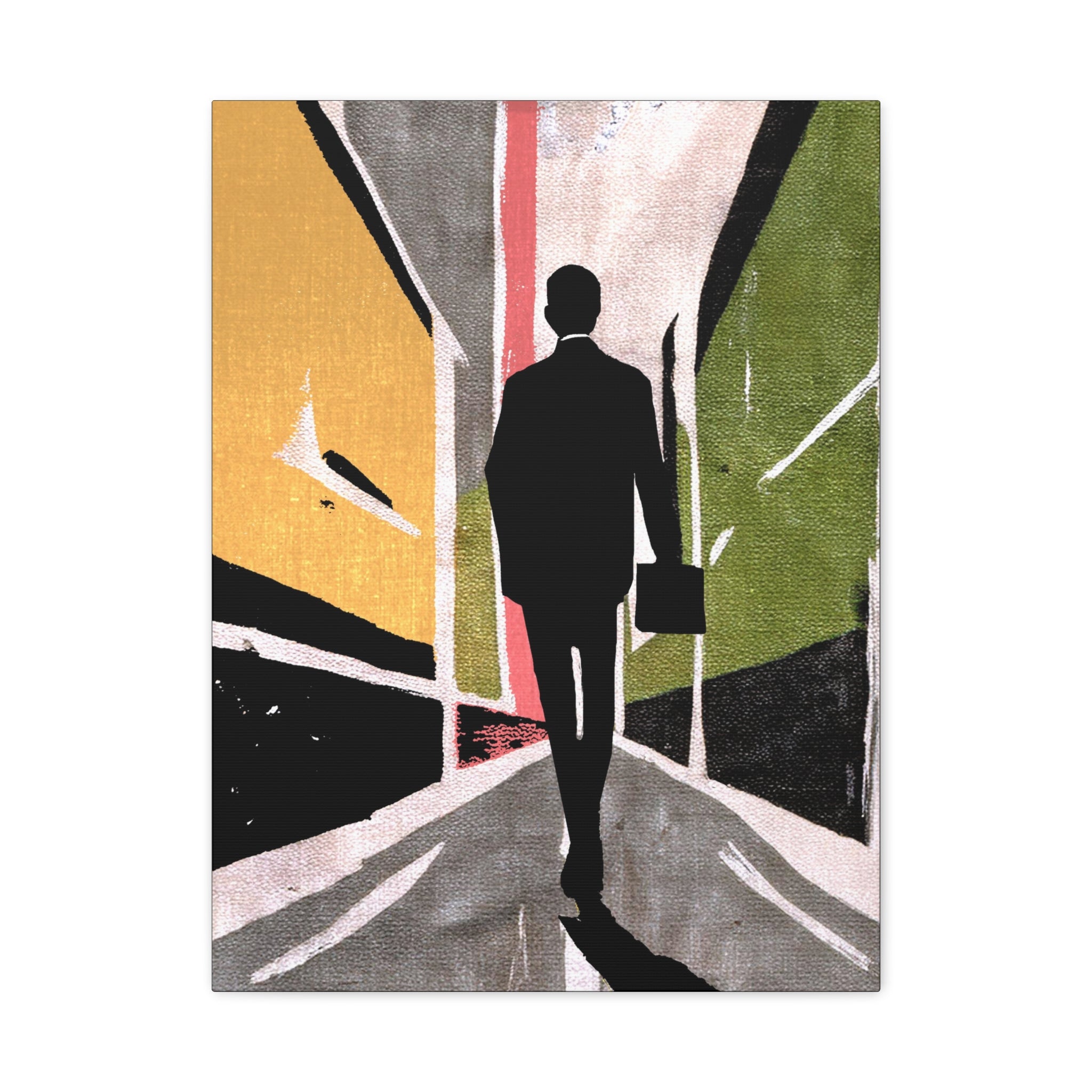 Midwest Modern Working Man Print - Matte Canvas, Stretched, 1.25" -  home decor, wall art, business, working, career, men