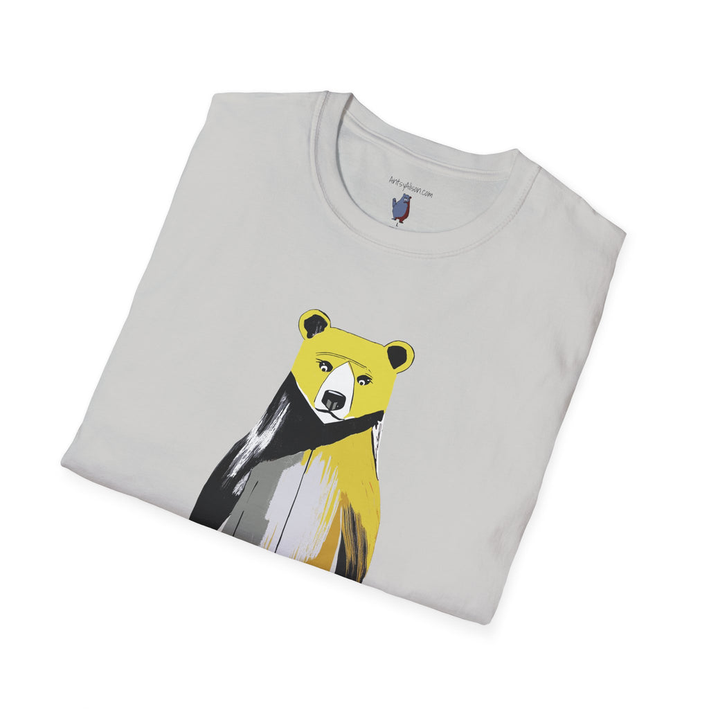 The Painted Black Bear Graphic Art Tee - 100% Cotton T-Shirt