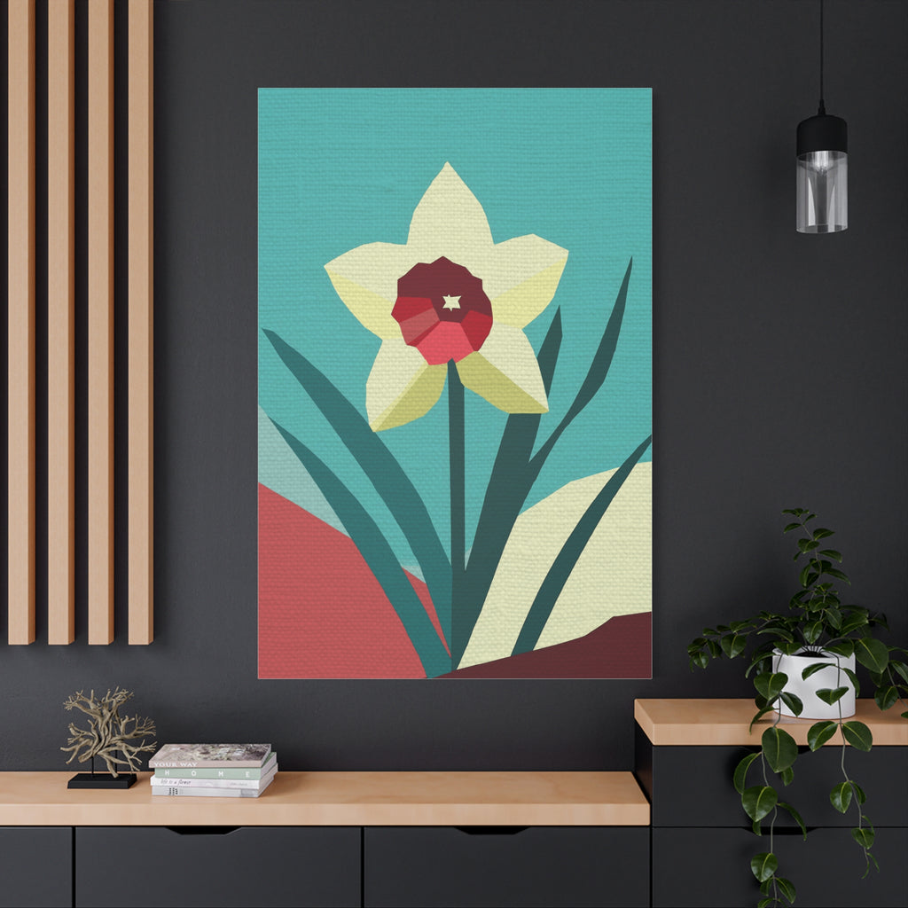 Modern Abstract Daffodil Love - Matte Canvas, Stretched, 1.25"