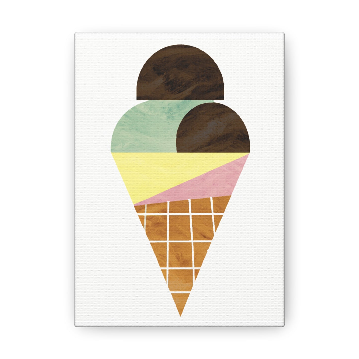 Canvas Art Print - Graphic MCM Pop Style Ice Cream Cone