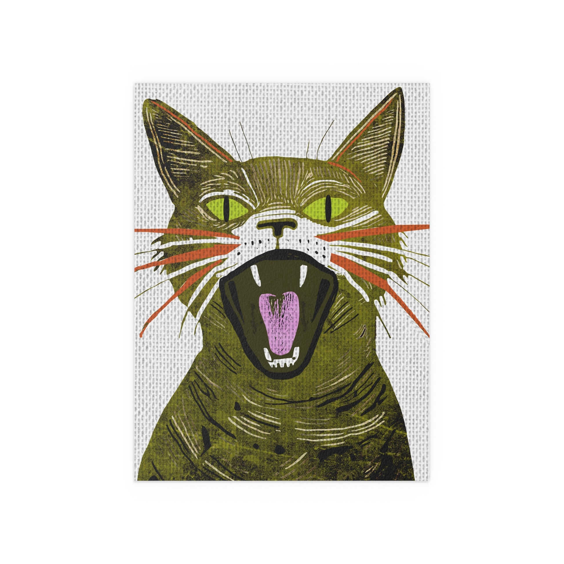 Vibrant Cat Silk Poster, Indoor and Outdoor Decor, Cat Lover, Unique Home Decor, Seasonal Decor, Halloween