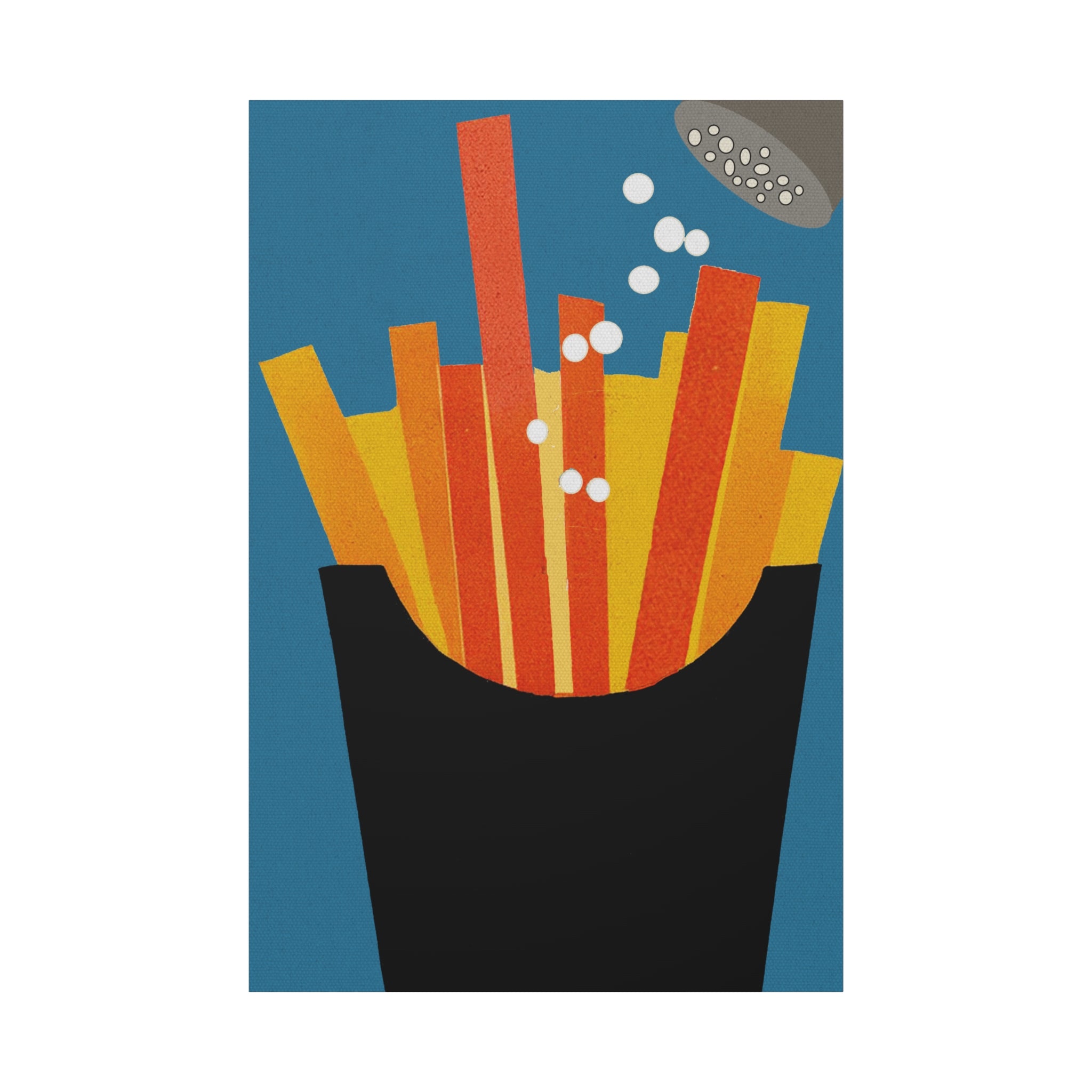 Comfort Food Pop Art Print - French Fries - Matte Canvas, Stretched, 1.25"