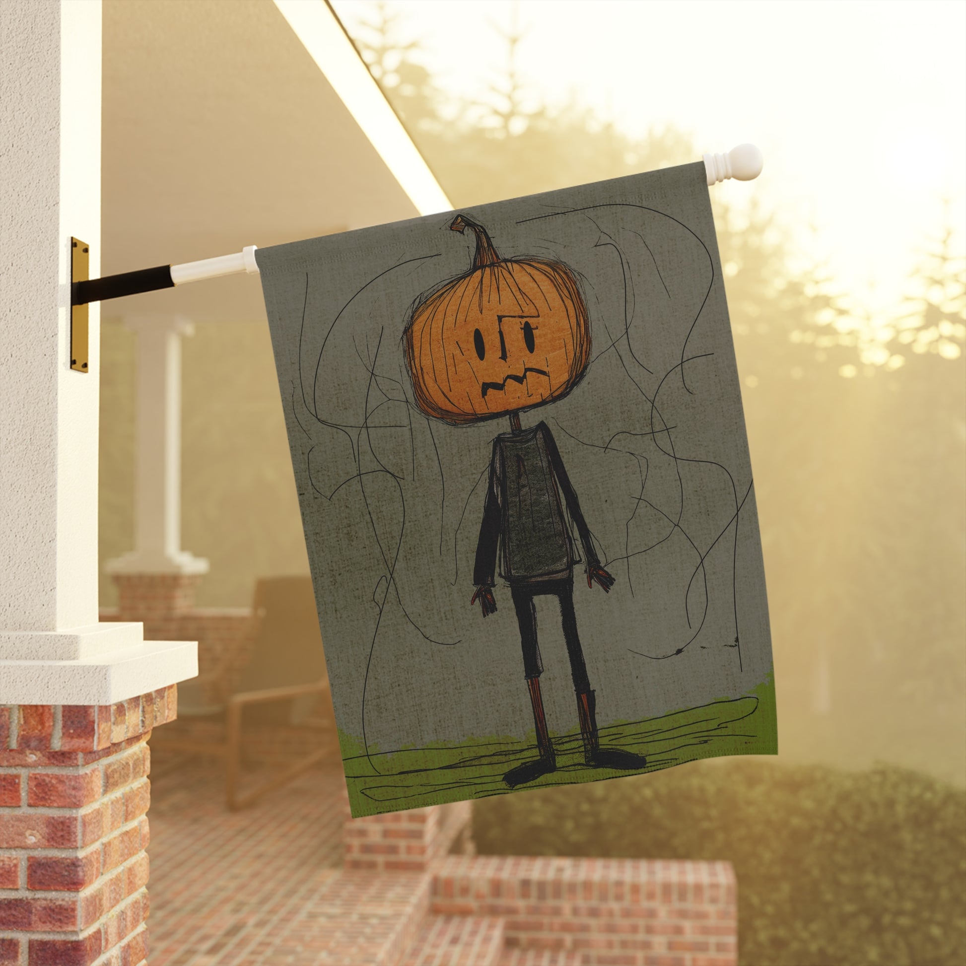 Halloween Seasonal Midwest Mod Pumpkin Boy No. 4 Art Whimsical Yard Decoration, Unique Home & Garden Decor, Outdoor Signs, Fun Garden Art