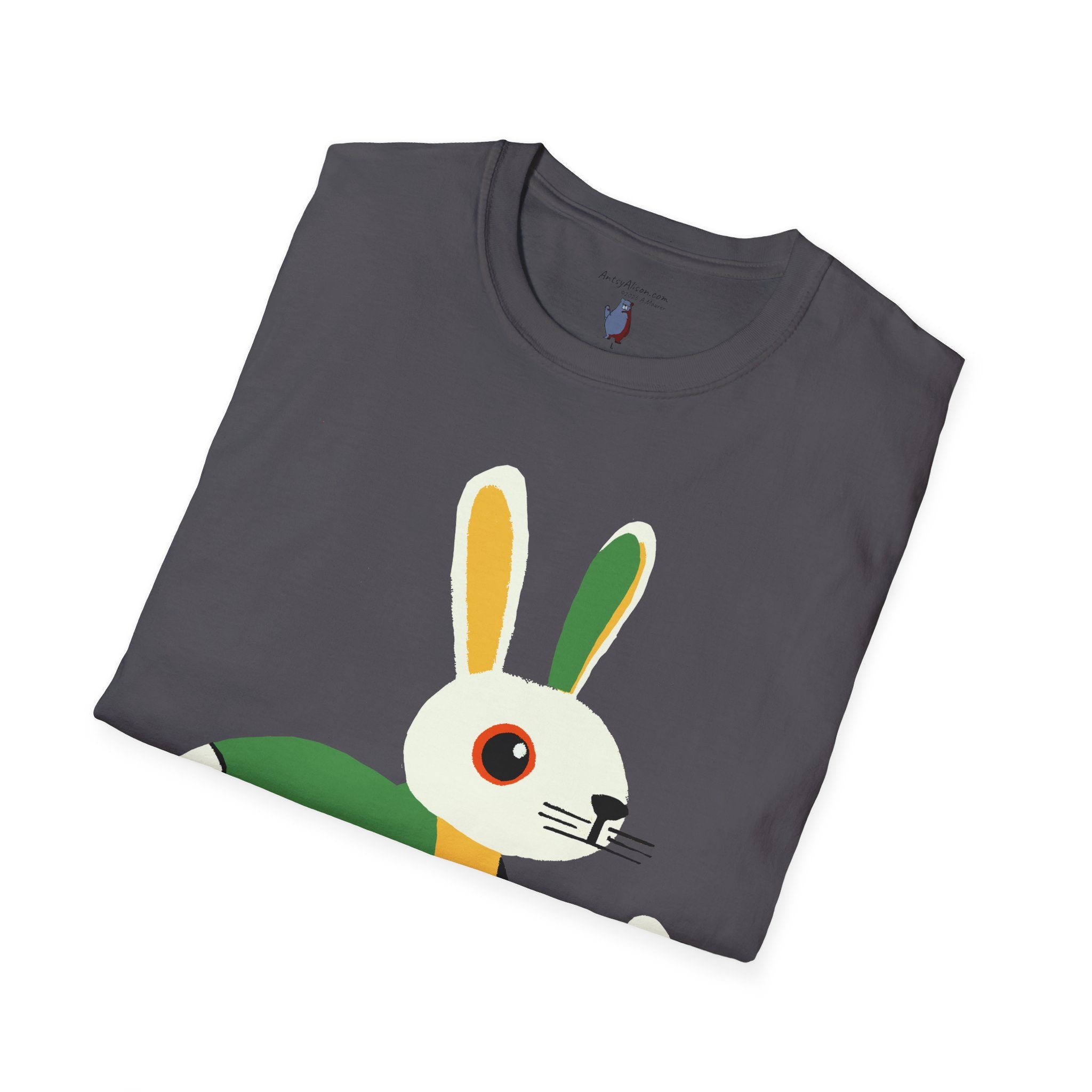 Midwest Modern Run Rabbit Run #1 - 100% Cotton Graphic Tee - animal lovers, rabbit, bunny, easter, spring