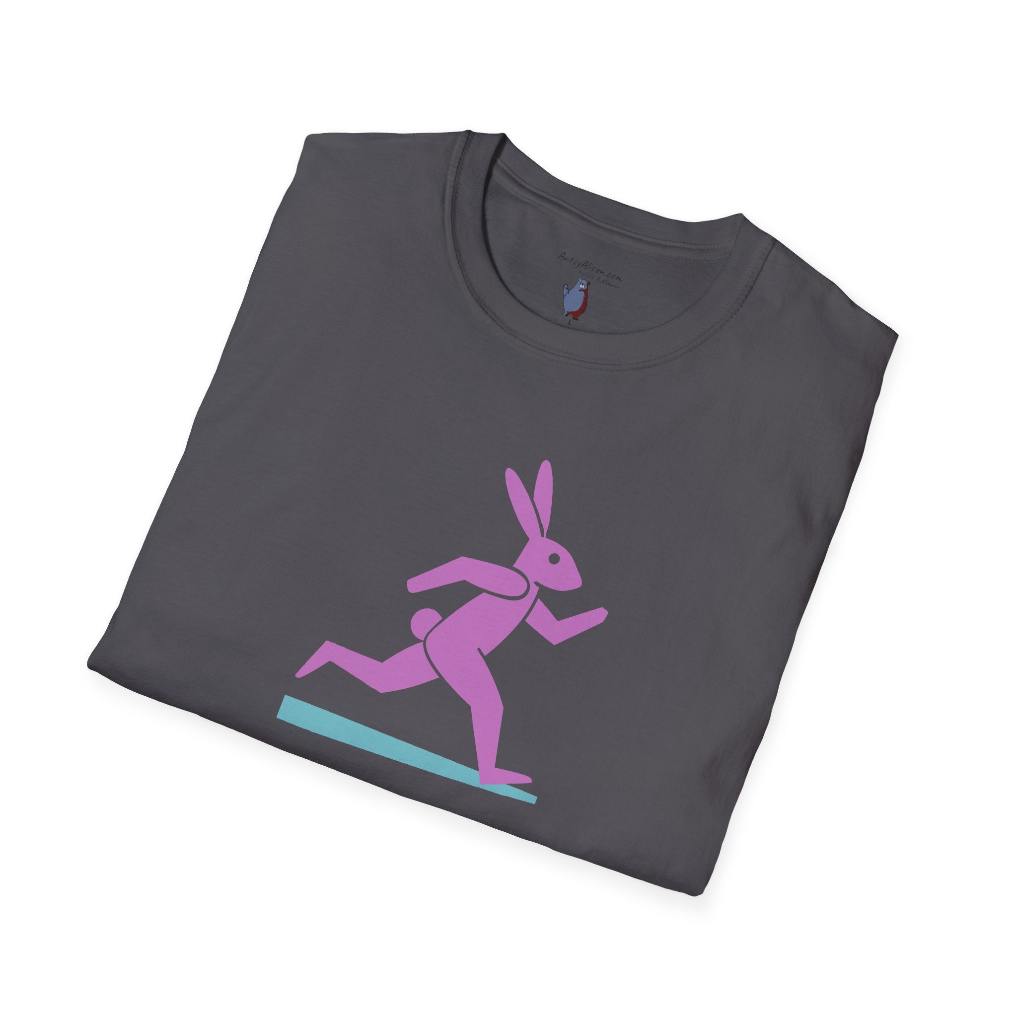 Midwest Modern Run Rabbit Run #4- 100% Cotton Graphic Tee - animal lovers, rabbit, bunny, easter, spring