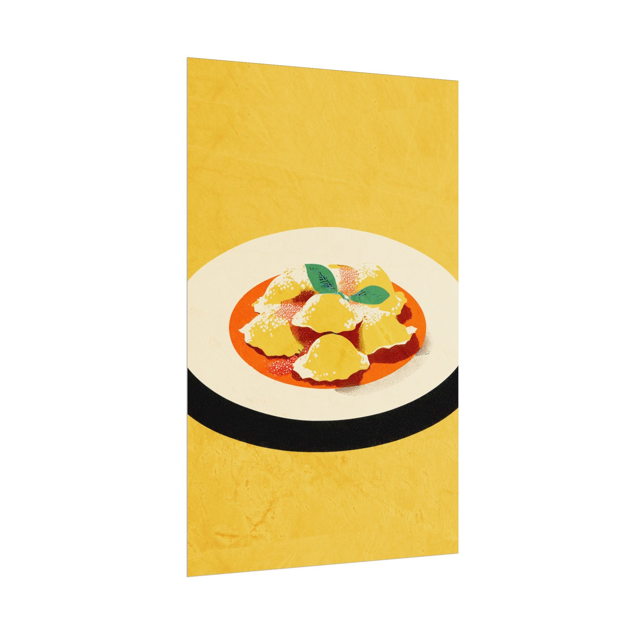 Comfort Food Pop Art Print-Ravioli Pasta Rolled Poster