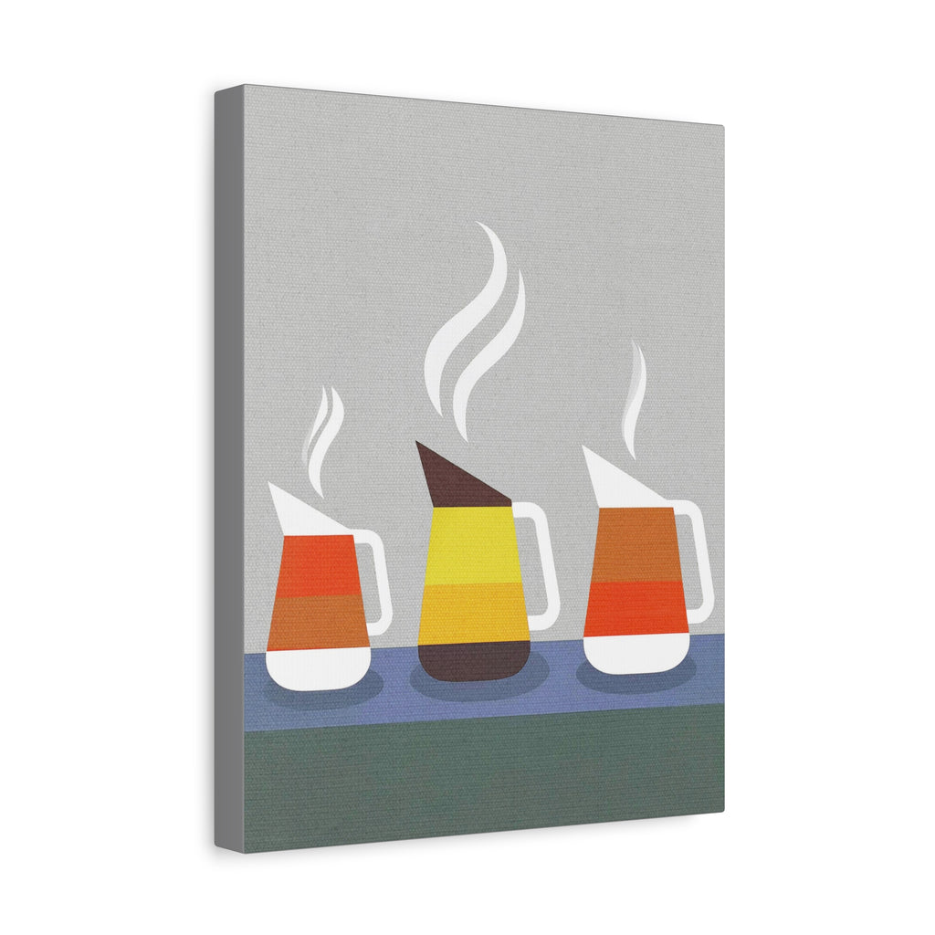 Danish Modern Inspired Coffee Pot Graphic Art Print - Matte Canvas, Stretched, 1.25"