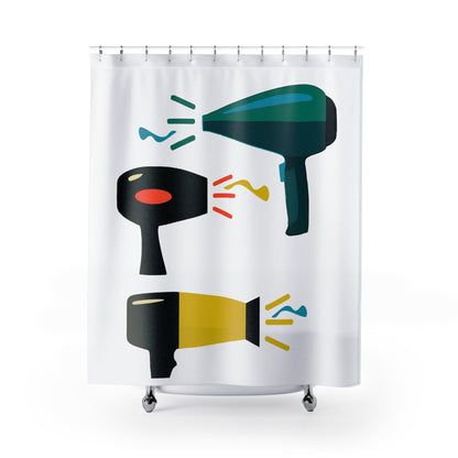 Colorful Graphic Design Hair Dryer Blow Dryer Shower Curtain