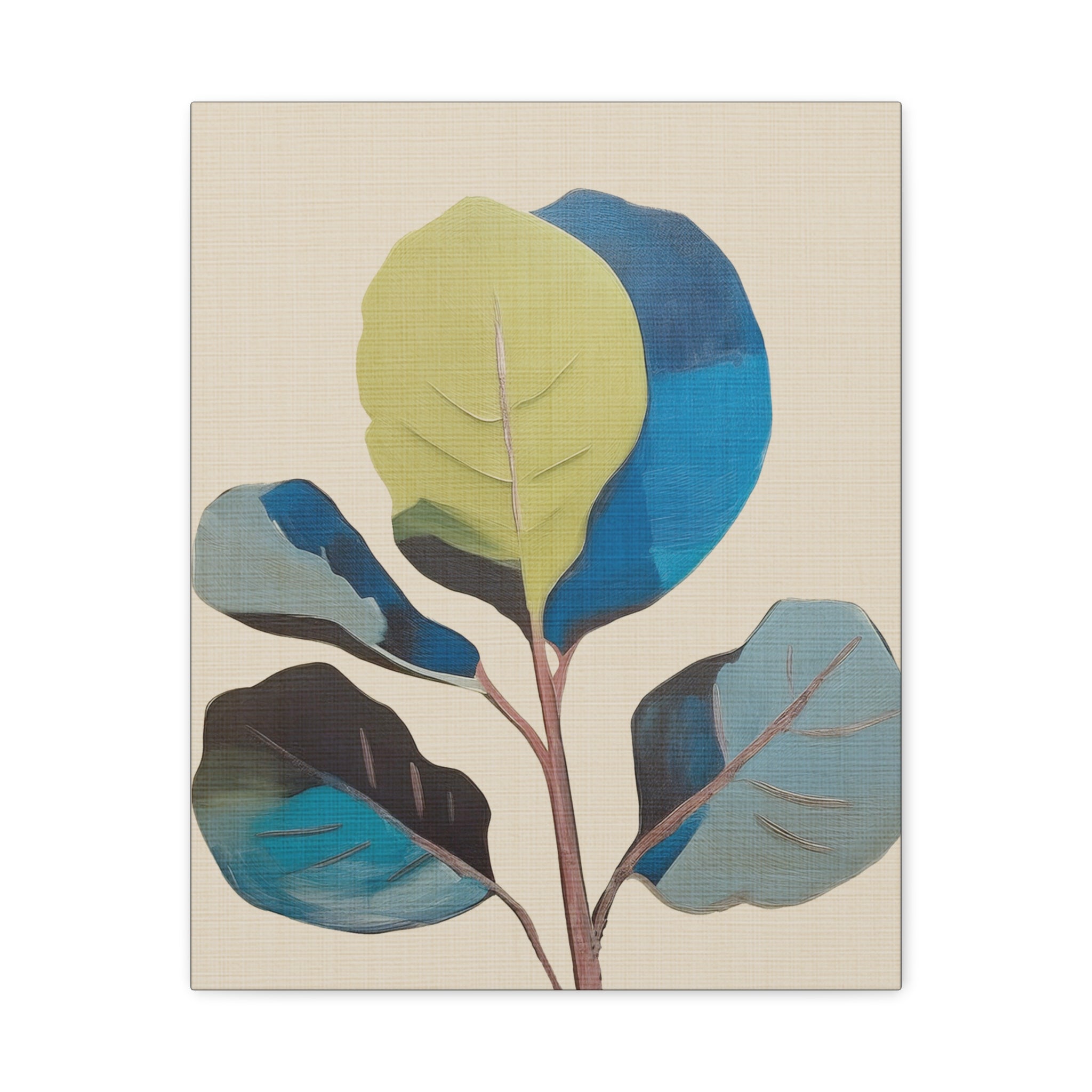 Midwest Mod Fiddle Leaf Fig Modern Plant Art Print  - Matte Canvas, Stretched, 1.25"