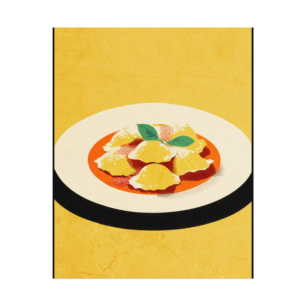 Comfort Food Pop Art Print-Ravioli Pasta Rolled Poster