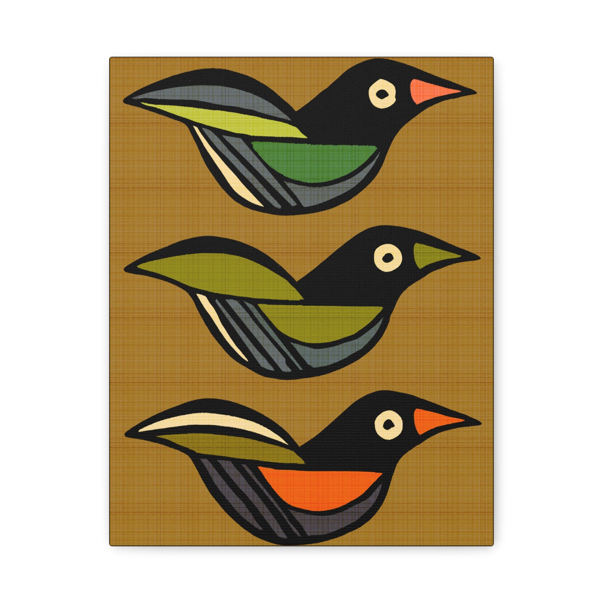 Midwest Modern Flying Birds Art Print  - Matte Canvas, Stretched, 1.25"