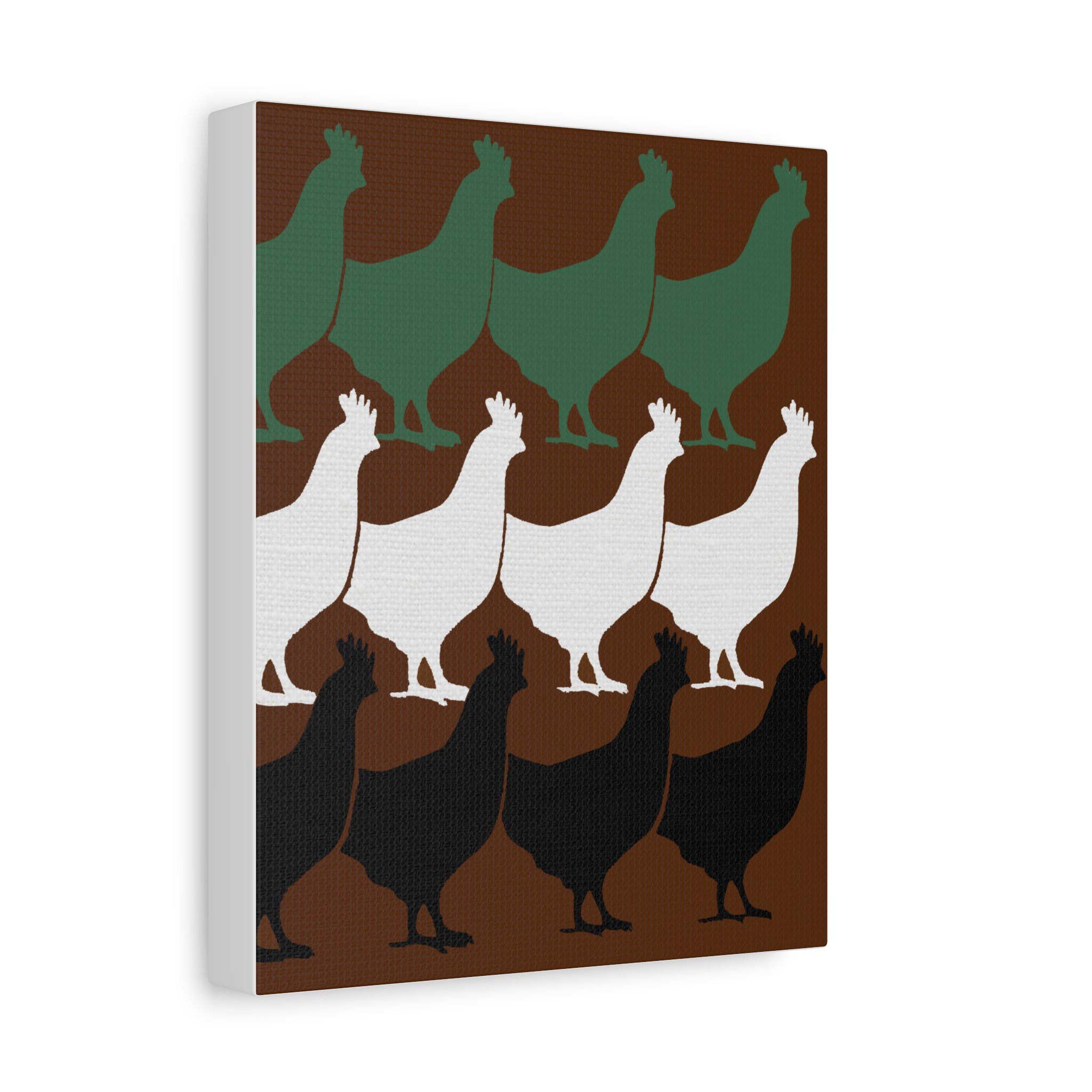 Midwest Modern Pop Art Chickens Print - Matte Canvas, Stretched, 1.25"