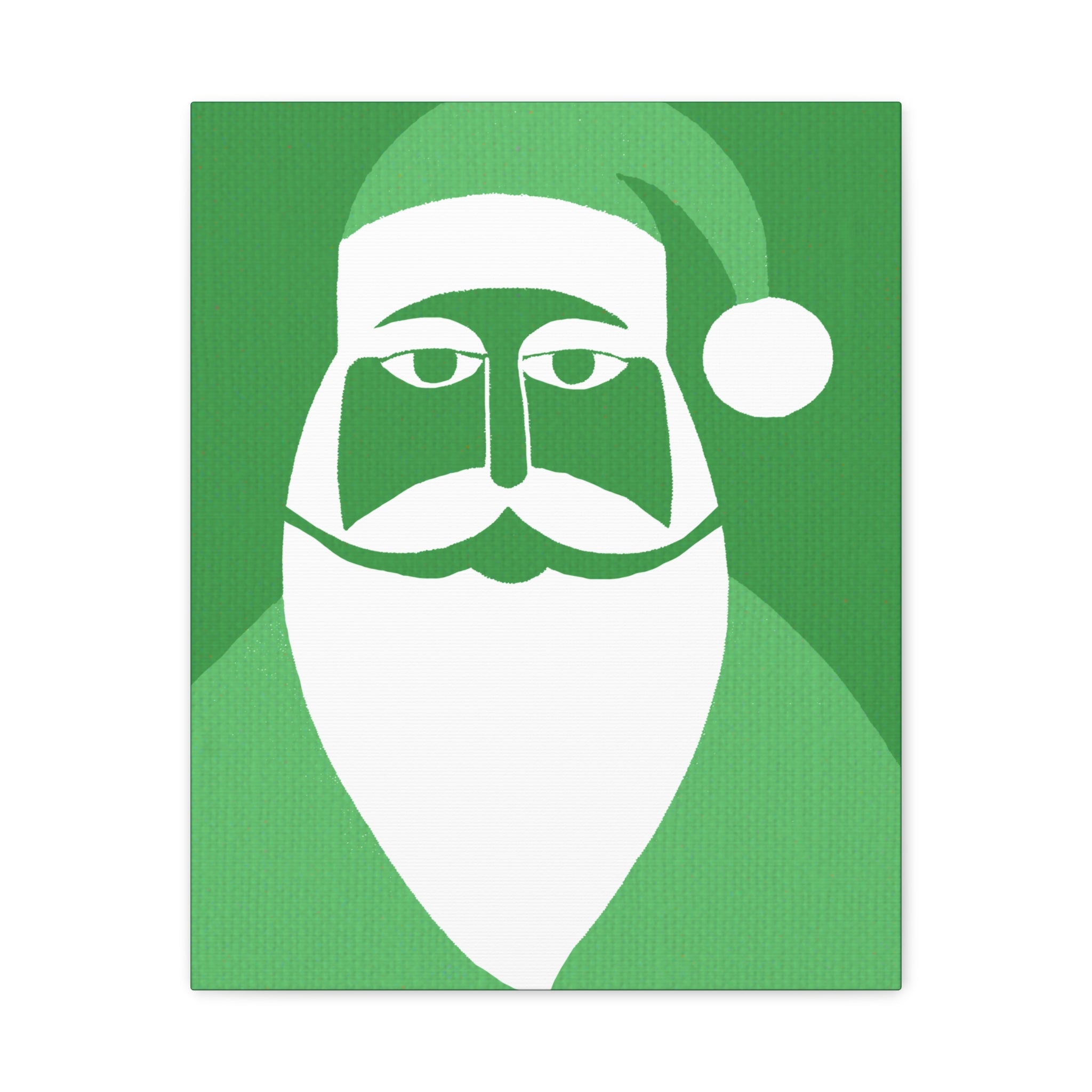 Midwest Mod Holiday Wintergreen Santa Print- Matte Canvas, Stretched, 1.25", holiday decor, Christmas, Santa, Wintergreen, Claus, Kirs Kringle