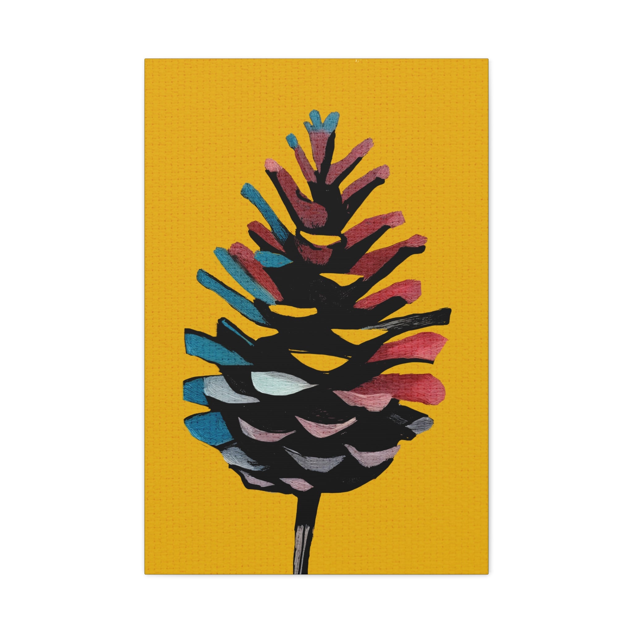 Midwest Mod Holiday Abstract Pinecone No. 2 - Matte Canvas, Stretched, 1.25", holiday decor, pinecones, nature, autumn, fall, winter