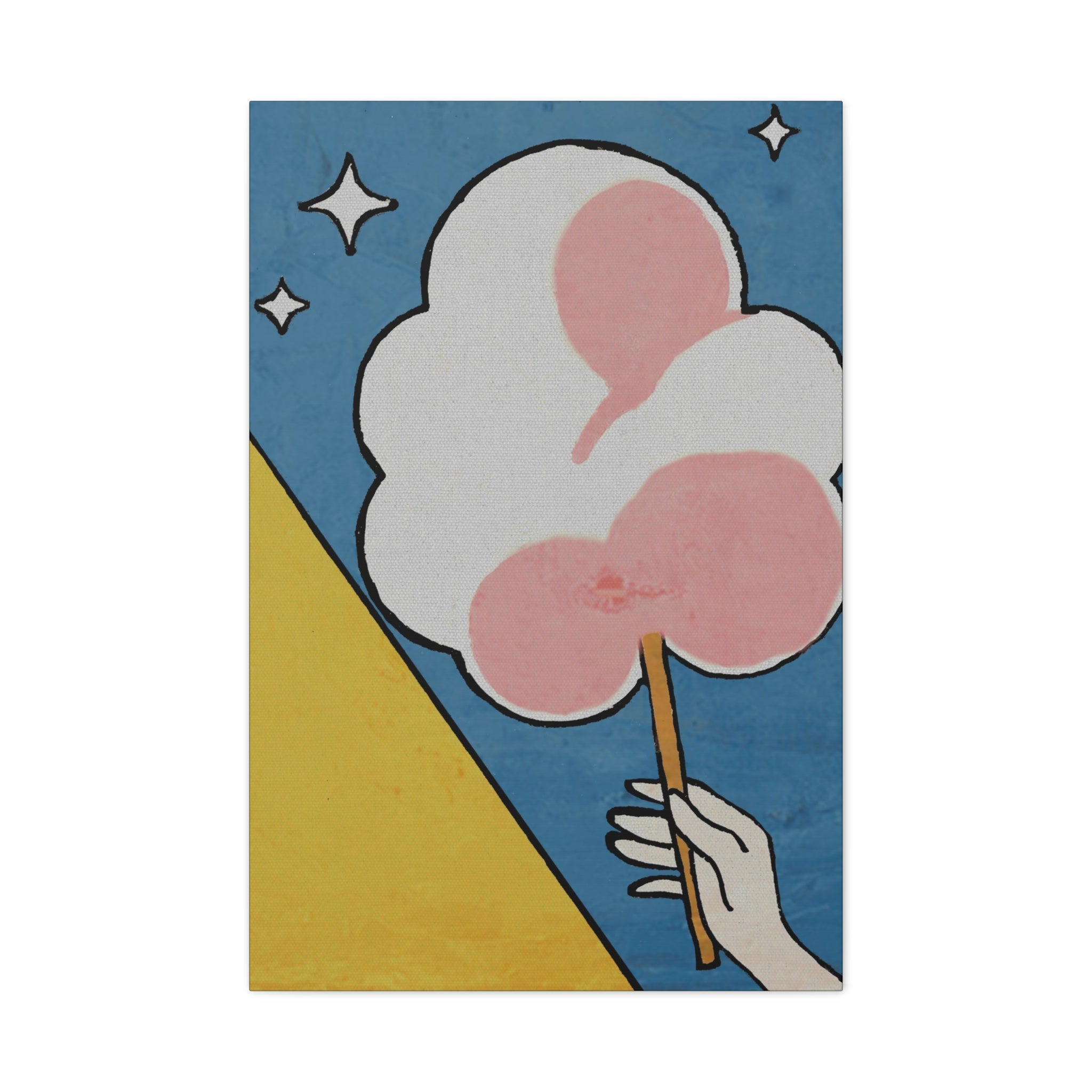 Comfort Food Pop Art Print - Cotton Candy - Matte Canvas, Stretched, 1.25"