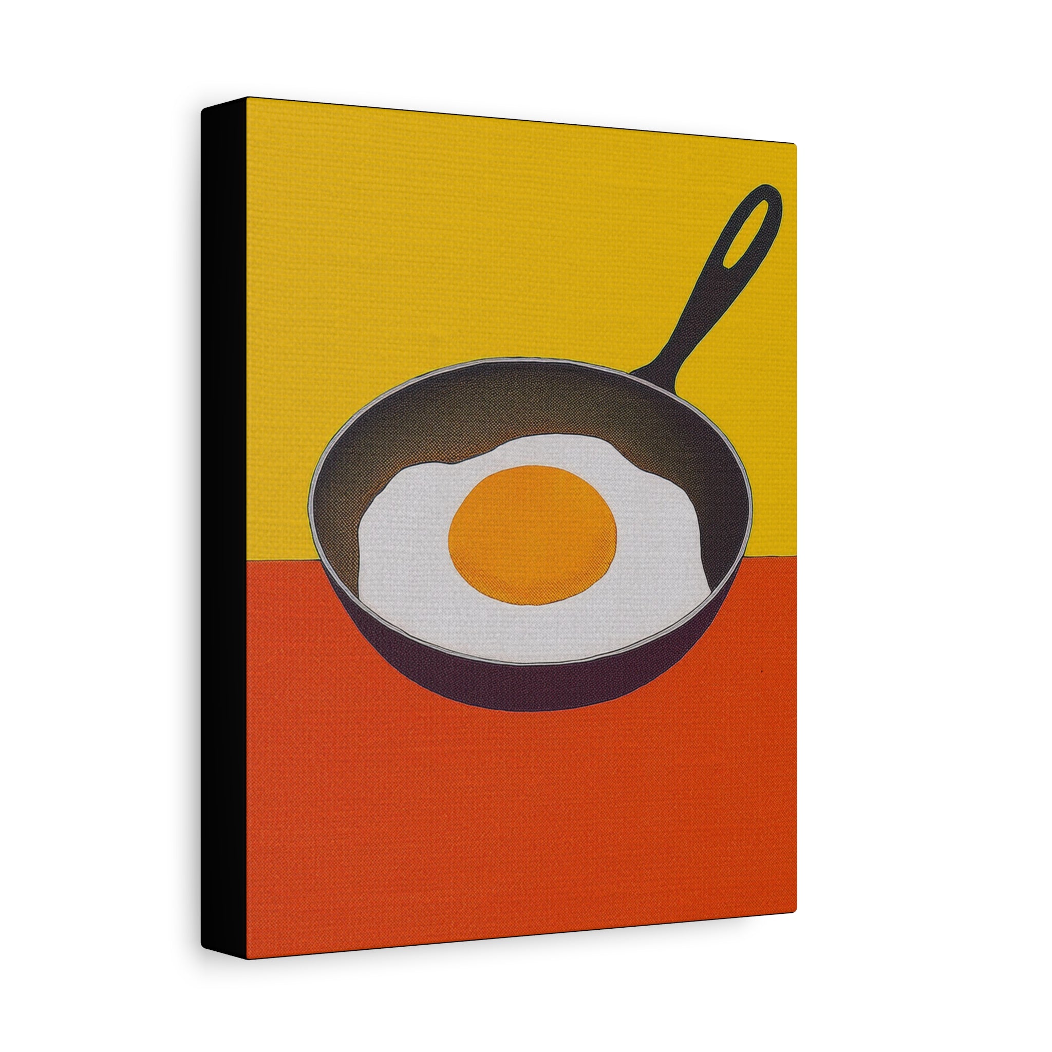 Midwest Modern Icon Pop Breakfast Time Fried Egg Print - Matte Canvas, Stretched, 1.25"