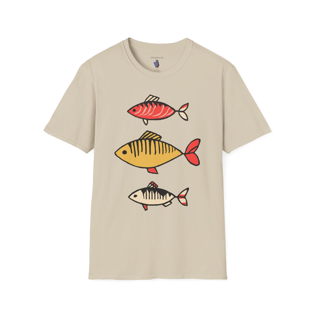 One Fish, Two Fish, Three Graphic Art Tee - 100% Cotton T-Shirt
