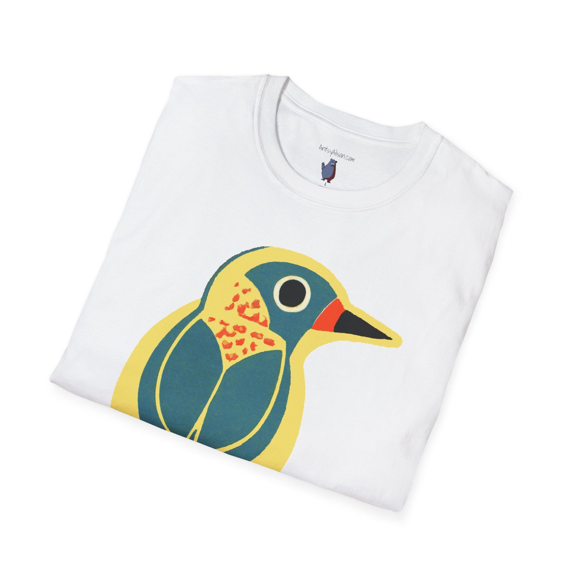 Retro BlueBird Graphic Art Tee - 100% Cotton T-Shirt