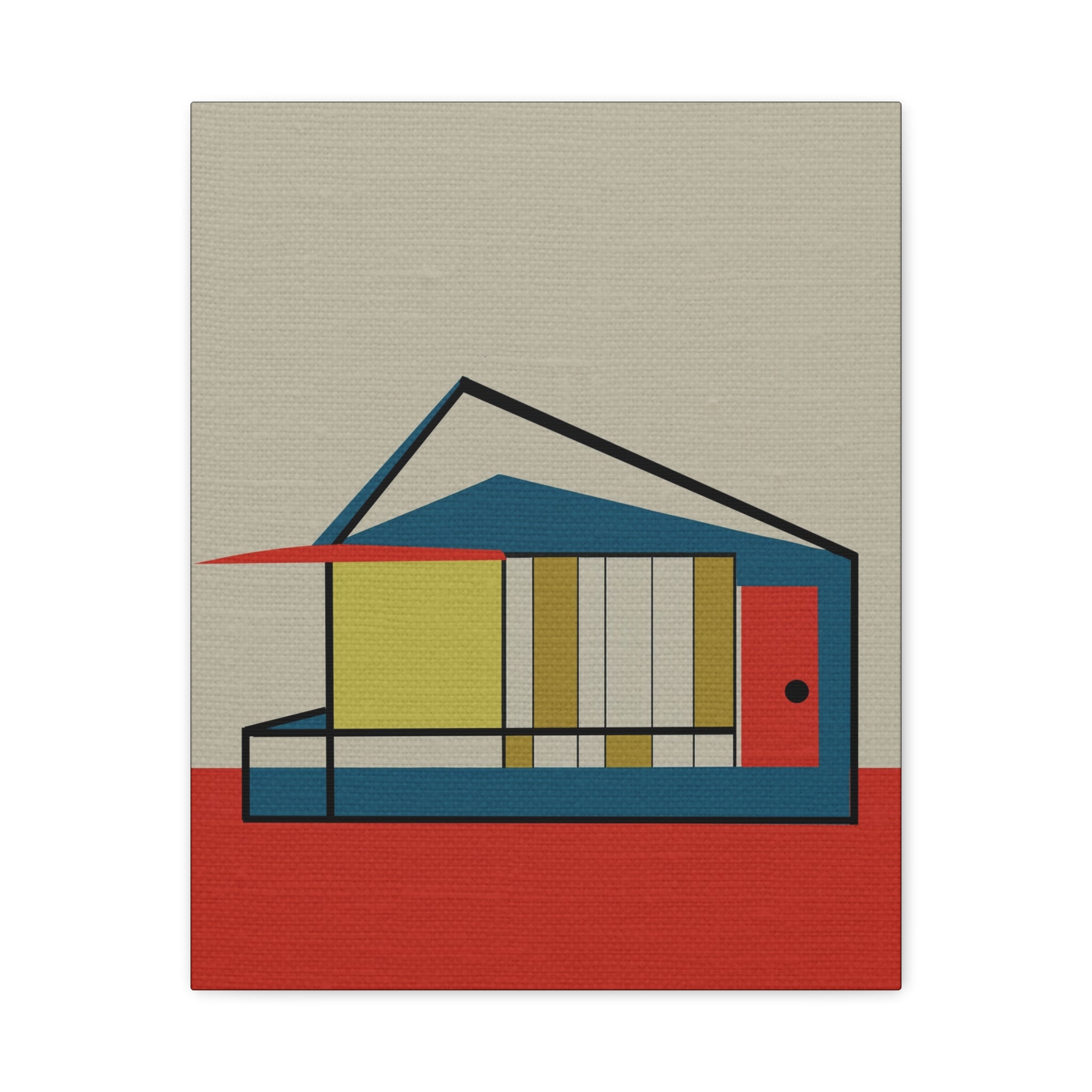 Midwest Modern Abstract MCM Inspired Classic House Home Art - Matte Canvas, Stretched, 1.25" -  home decor, wall art, mid-century, mod, mcm
