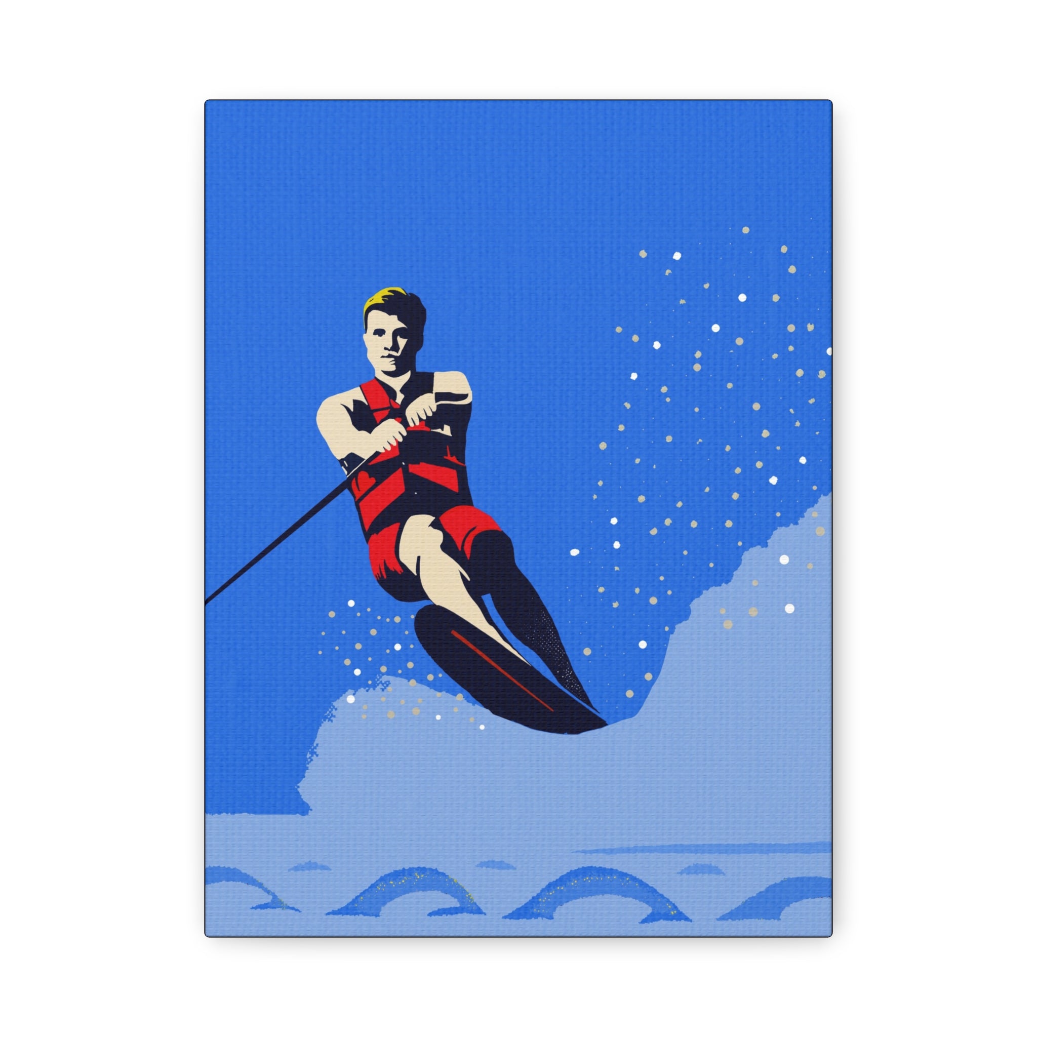 Midwest Modern Outdoor Activity Water Skier Print - Matte Canvas, Stretched, 1.25" -  home decor, wall art, nature, water ski