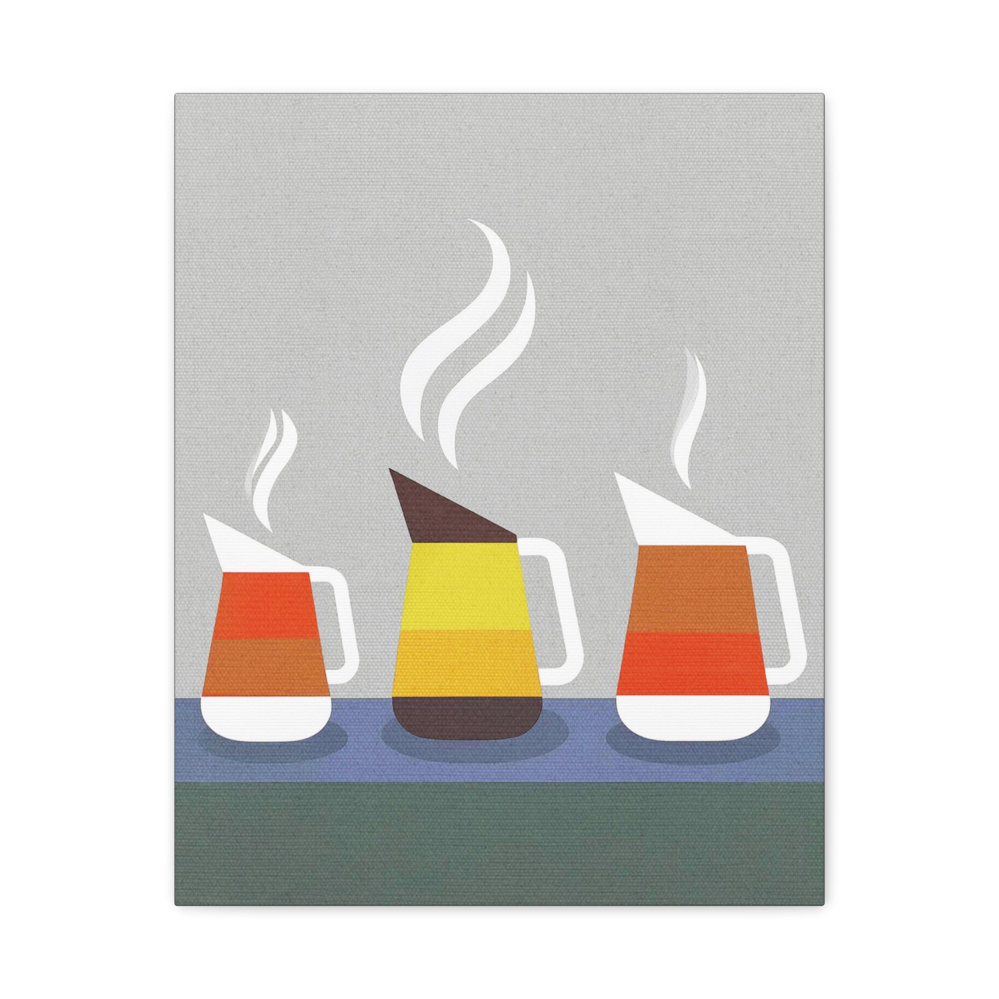 Danish Modern Inspired Coffee Pot Graphic Art Print - Matte Canvas, Stretched, 1.25"