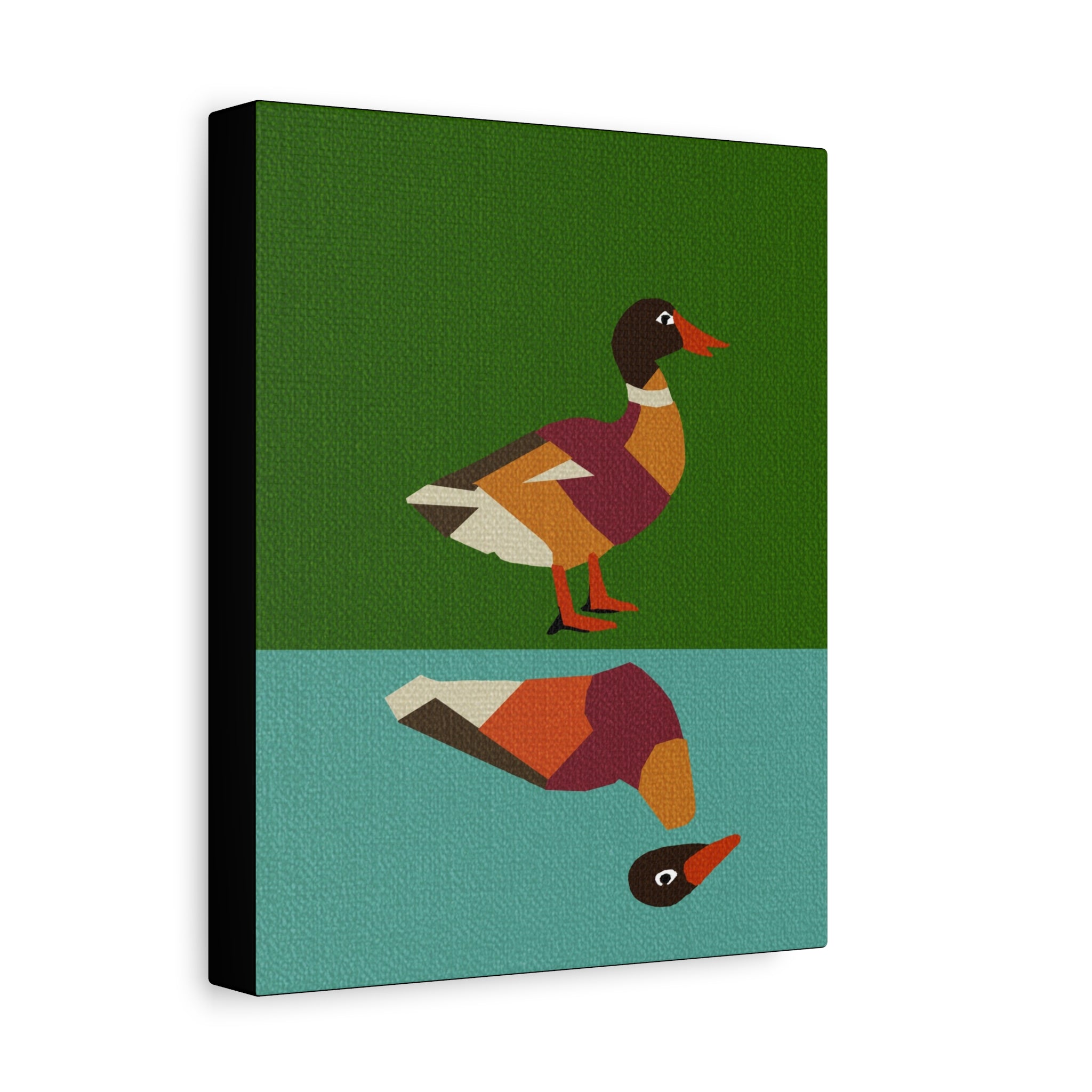 Midwest Modern Mallard Duck Cabin Pop Art Print - Matte Canvas, Stretched, 1.25" -  home decor, wall art, duck, vintage, cabin, cottage, shabby