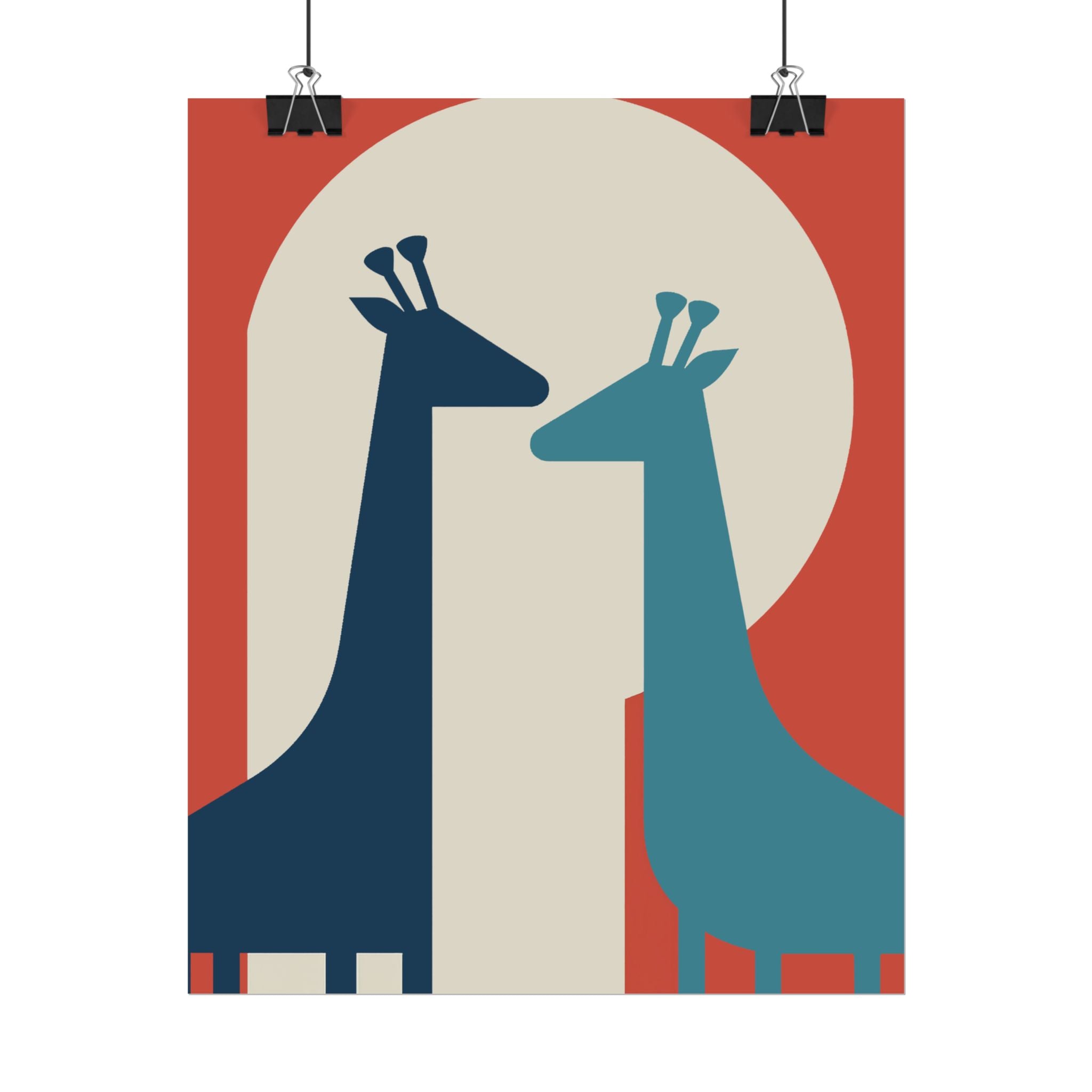 Animal Love Print Giraffes Only Rolled Poster - Animals, Giraffe, Valentines Day, Nature, Love