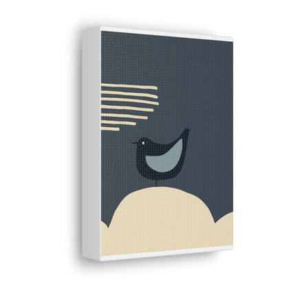 Canvas Art Print - Graphic Pop Style Bird with Wind