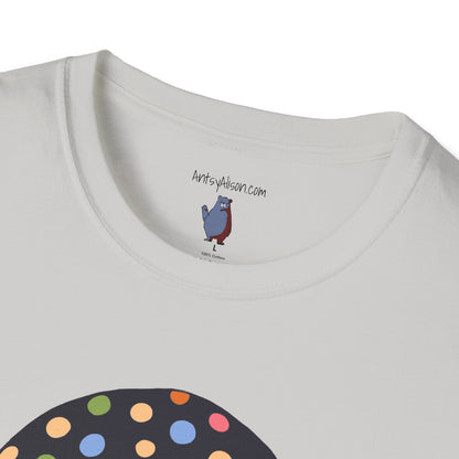 Multi Color Polka Dot Mushroom Graphic Art Tee - 100% Cotton T-Shirt