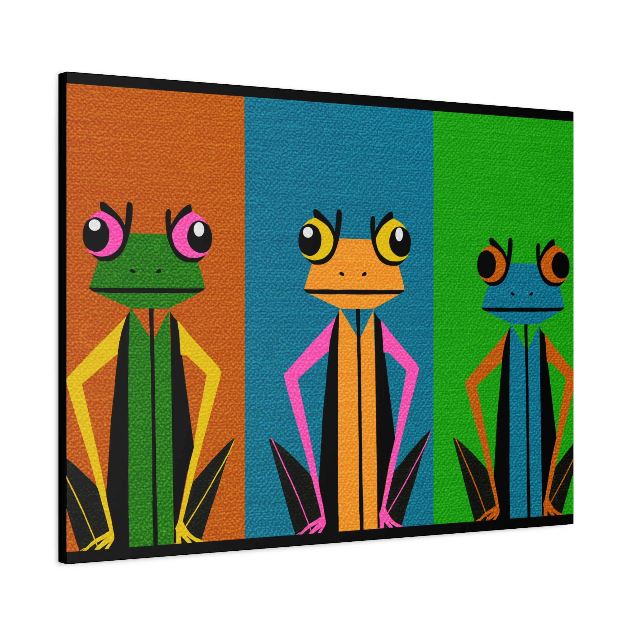 Stern Frog Trio Pop Art - Matte Canvas, Stretched, 1.25"