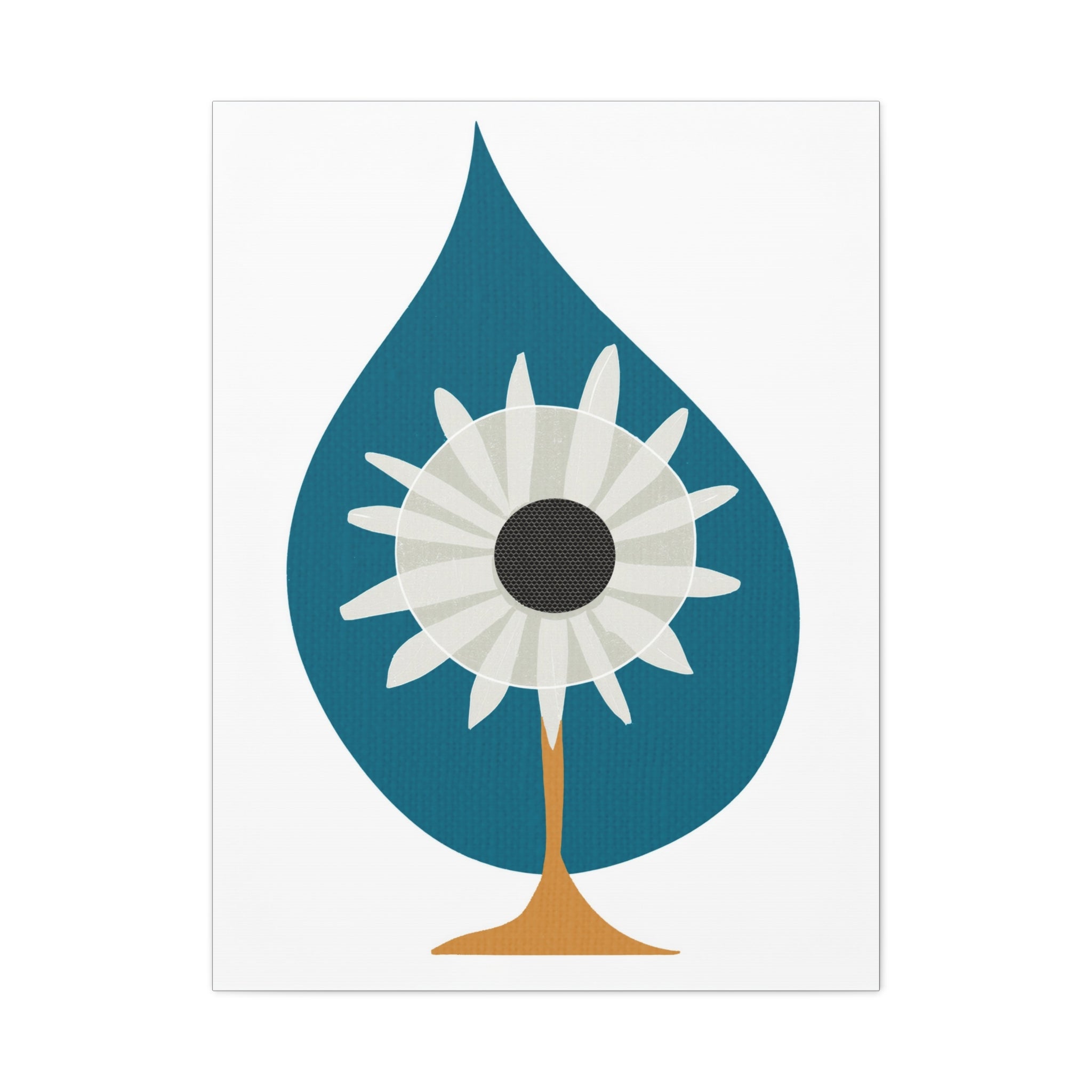 Midwest Modern FlowerDrop Print - Matte Canvas, Stretched, 1.25" -  home decor, wall art, nature, floral, rain, seedling