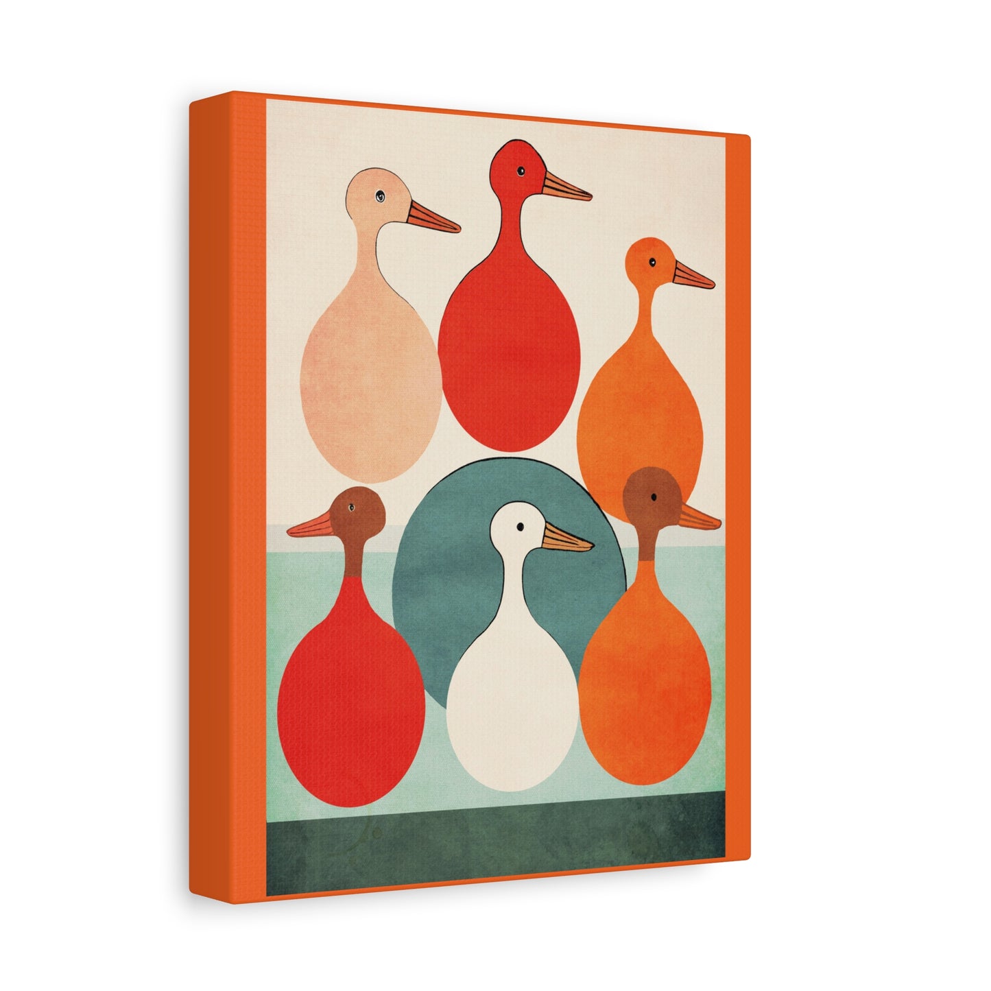 Danish Modern Inspired Bird Art Print - Matte Canvas, Stretched, 1.25"