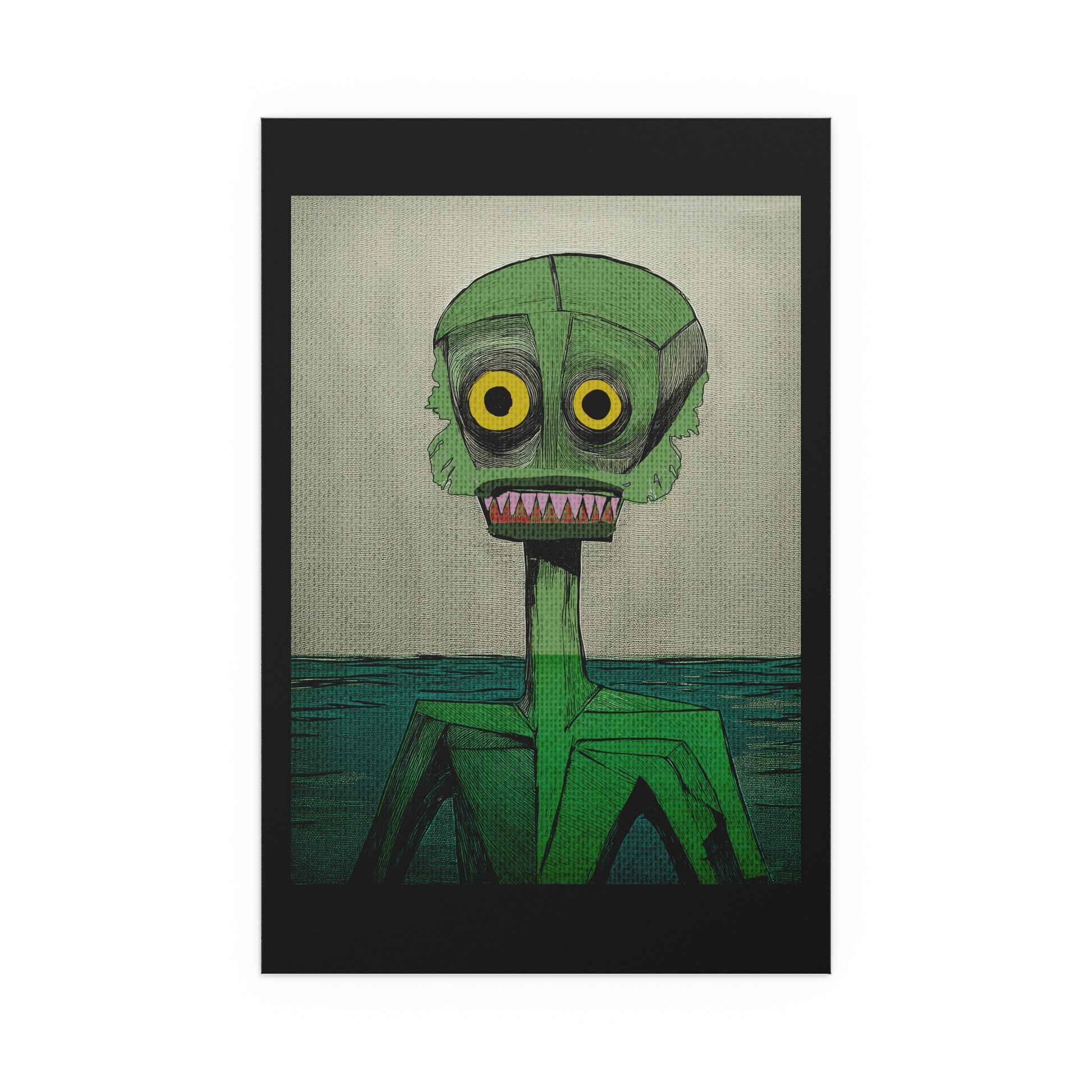 Midwest Mod Creature from the Black Lagoon Seasonal Silk Poster, Indoor and Outdoor Decor, Seasonal Decor, Halloween, Monsters, Creatures