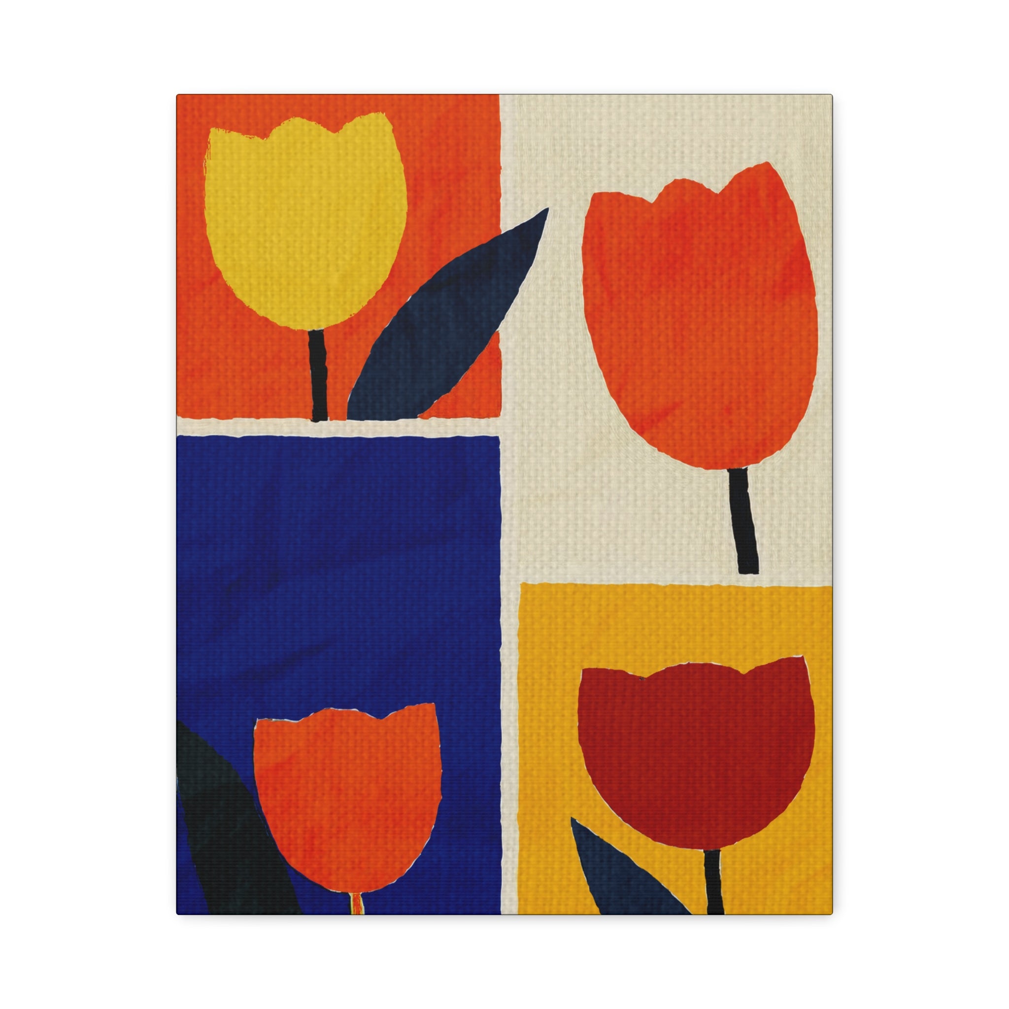 Midwest Modern Bold Tulip Collage Print - Matte Canvas, Stretched, 1.25"