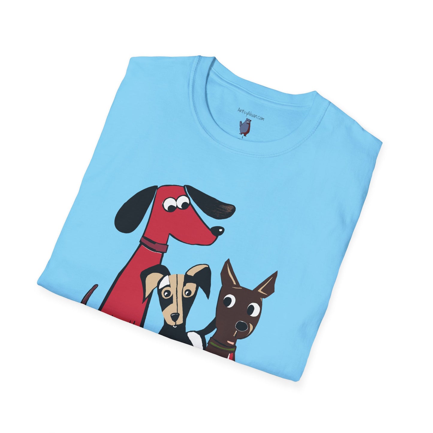 Retro Dog Trio Graphic Art - 100% Cotton T-Shirt