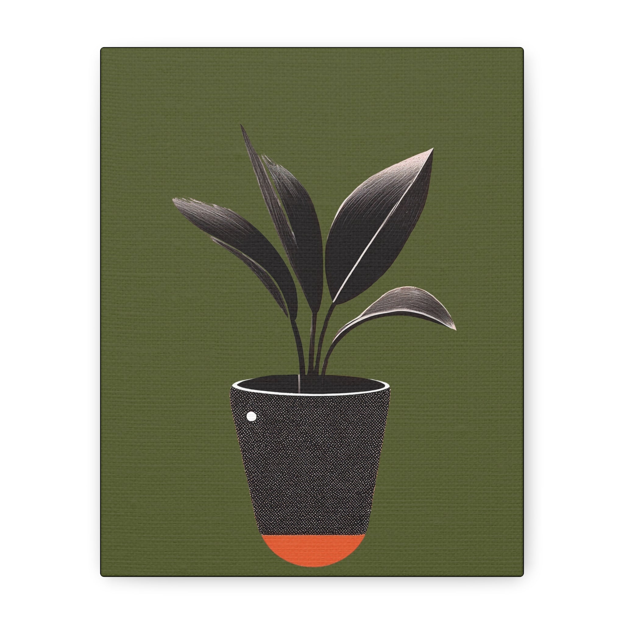 Midwest Modern House Plant Noir Print #1 - Matte Canvas, Stretched, 1.25" -  home decor, wall art, mod, mcm, plants