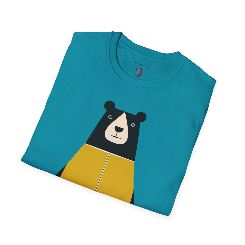 Bear in Yellow Graphic Art - 100% Cotton T-Shirt