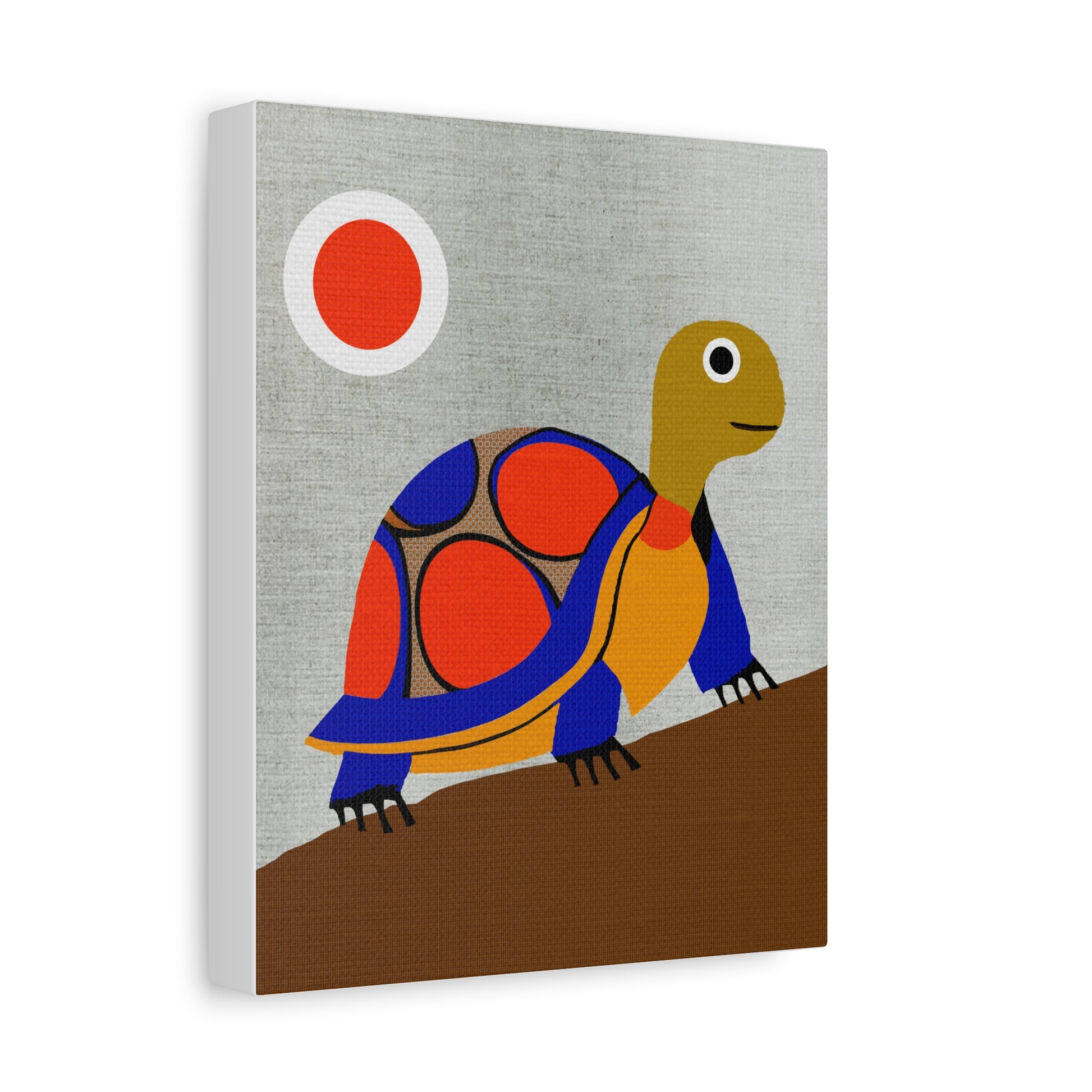 Midwest Mod Pop Art Turtle Nursery Kids Art Print - Matte Canvas, Stretched, 1.25"